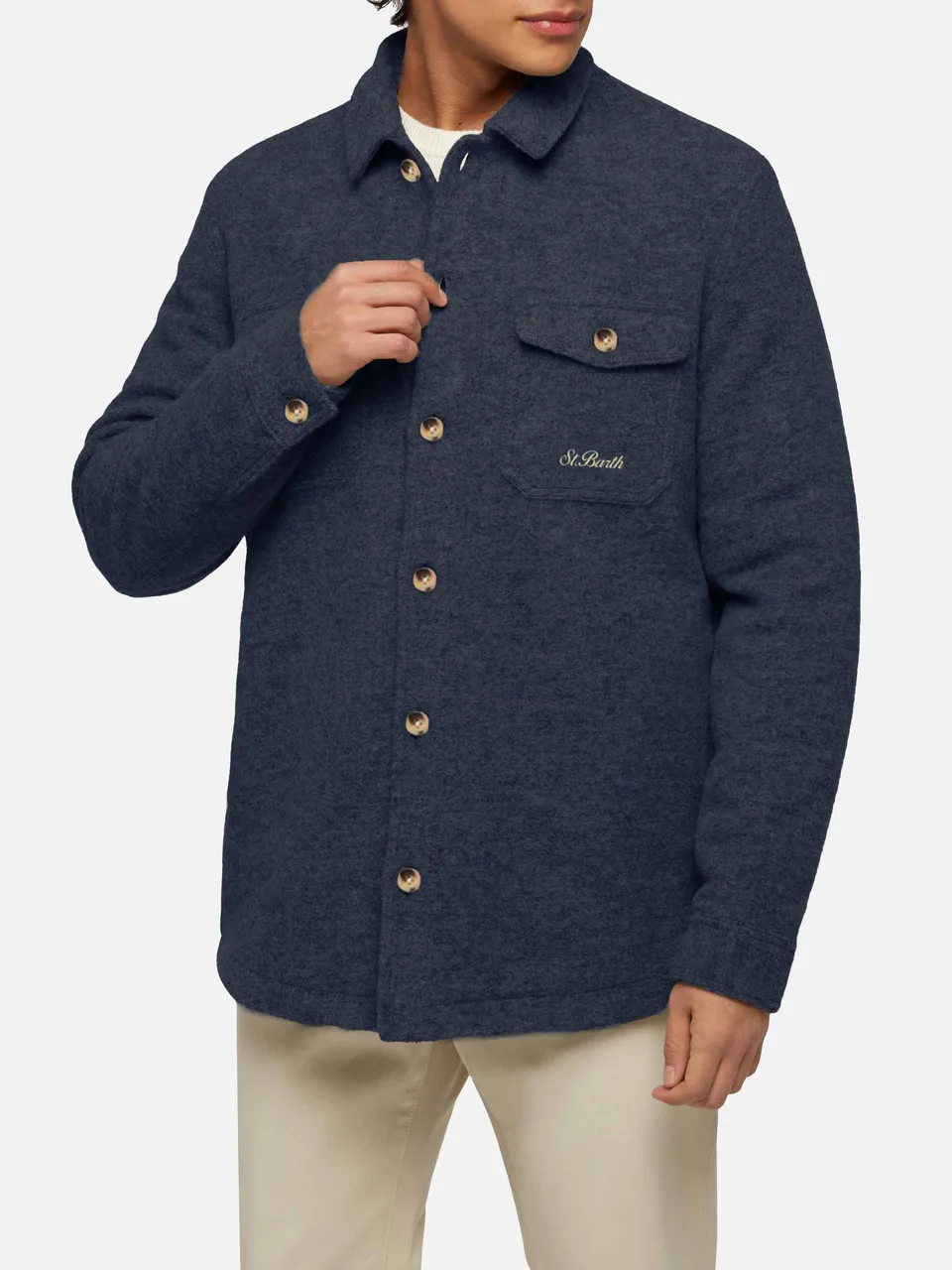 mc2-saint-barth-landeck-camicia-over-uomo-blu-navy-misto-lana image 1