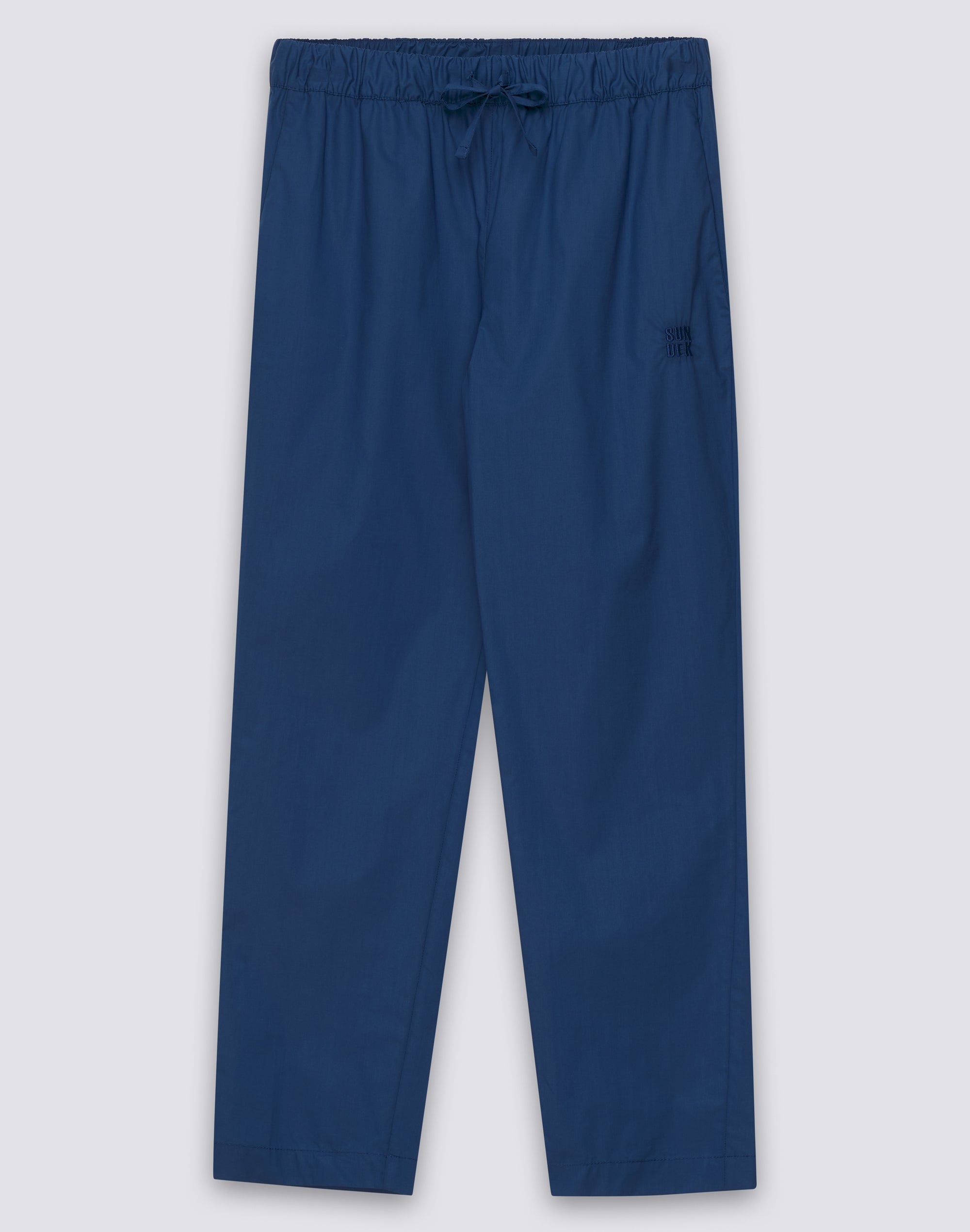 sundek-pantaloni-donna-a-sigaretta-in-cotone-popeline-con-vita-elasticizzata image 1
