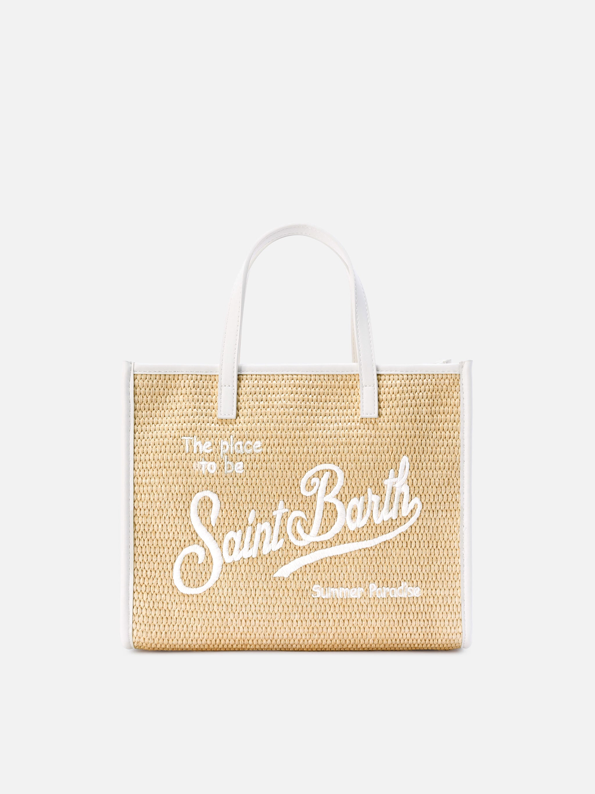 mc2-saint-barth-borsa-vivian-medium-in-tessuto-effetto-paglia-con-logo-bianco-ri image 1