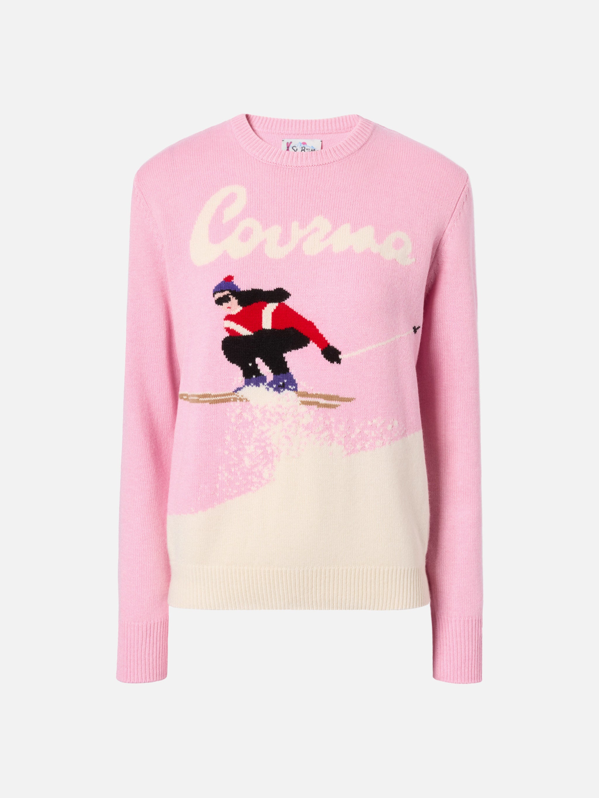 mc2-saint-barth-new-queen-maglione-donna-misto-cashmere-rosa-jacquard-courma image 4