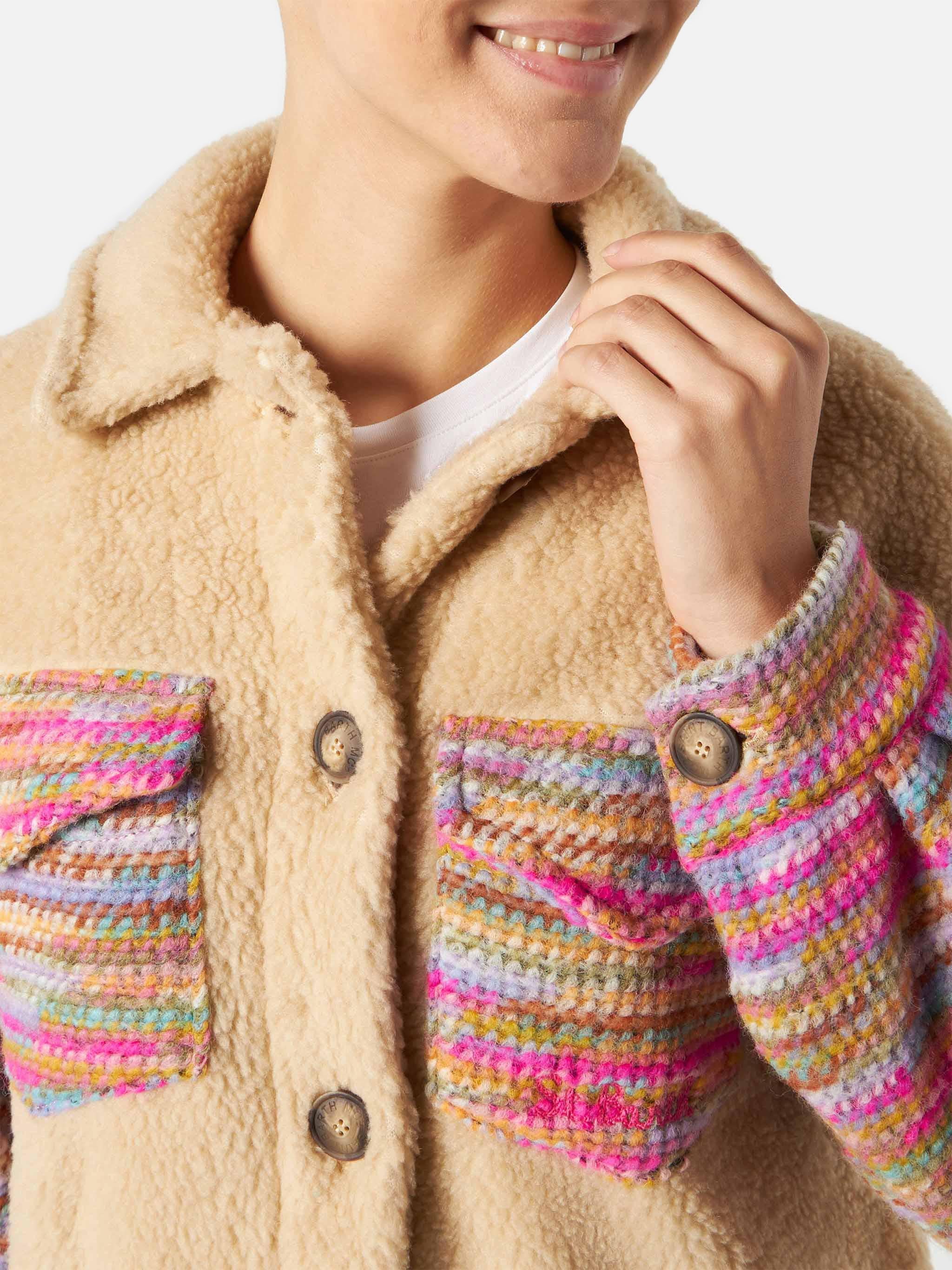 mc2-saint-barth-elys-giacca-effetto-sherpa-beige-dettagli-crochet image 2