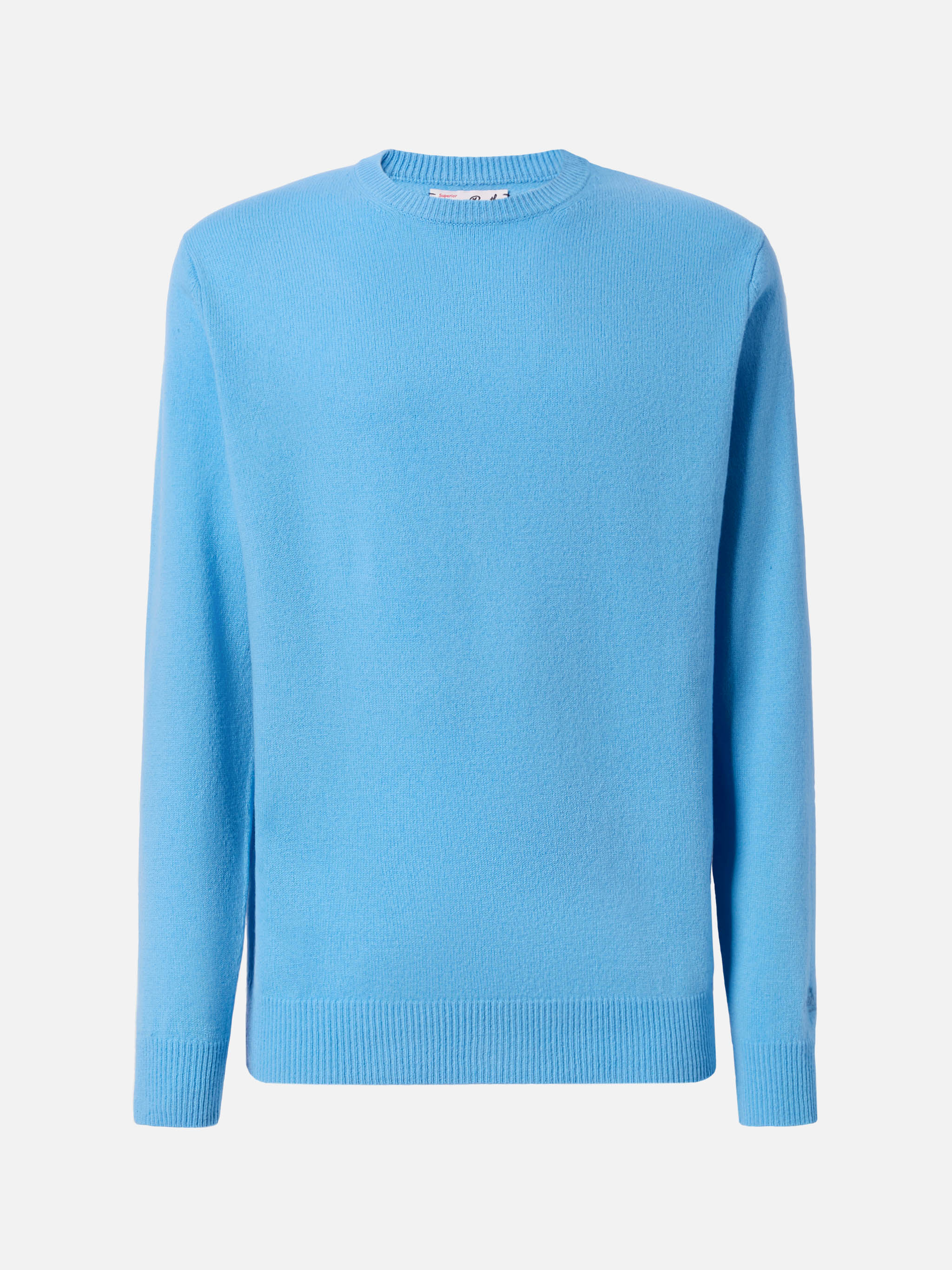 mc2-saint-barth-maglione-regent-uomo-girocollo-100-lambswool-blu-polvere image 5