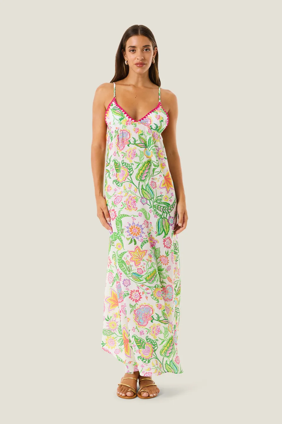 4giveness-vestito-lungo-morbido-flowers-colors-abito-lungo-donna-floreale image 1