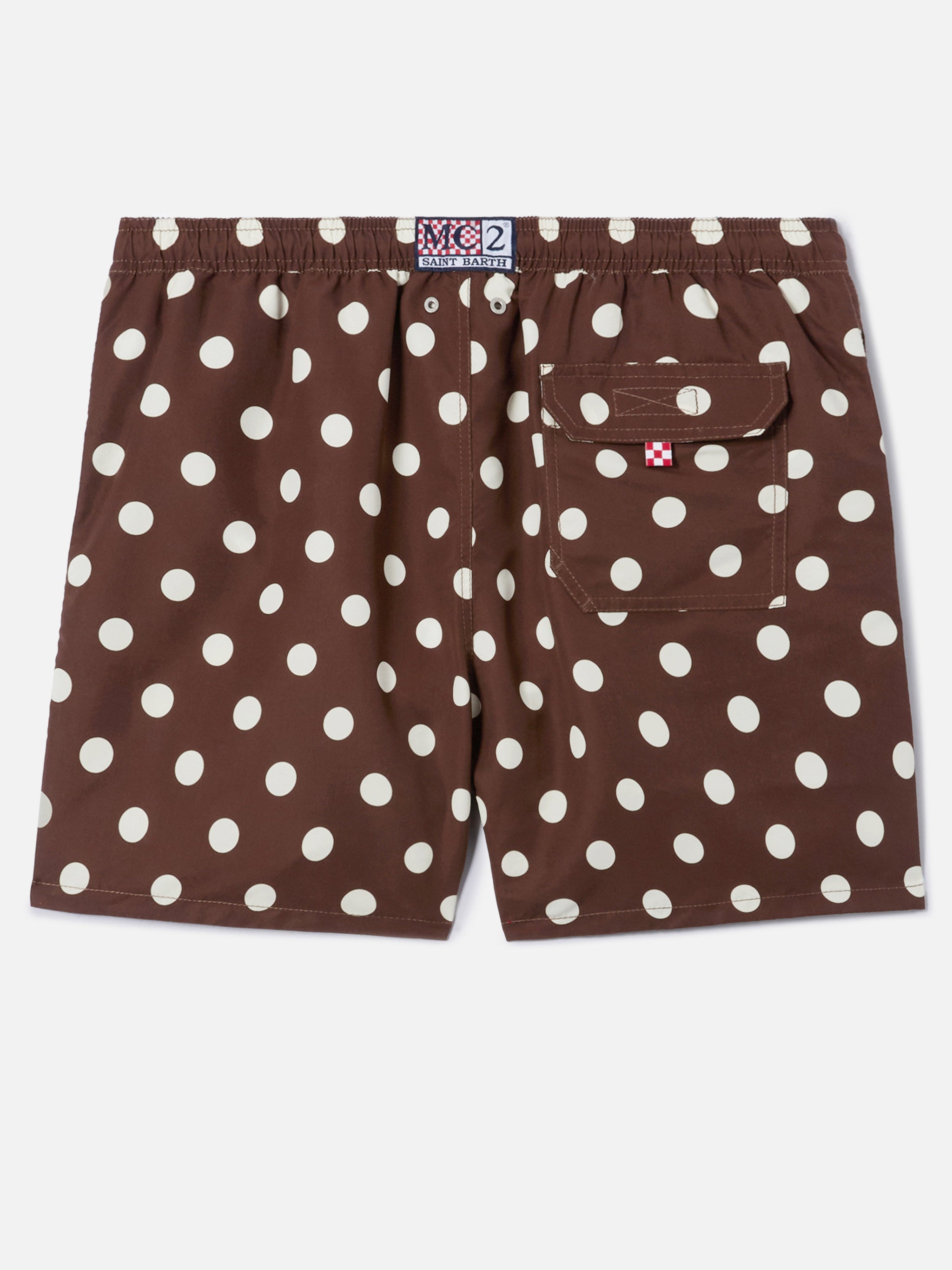 mc2-saint-barth-syros-costume-mare-uomo-marrone-con-ricamo-pois-bianchi image 2
