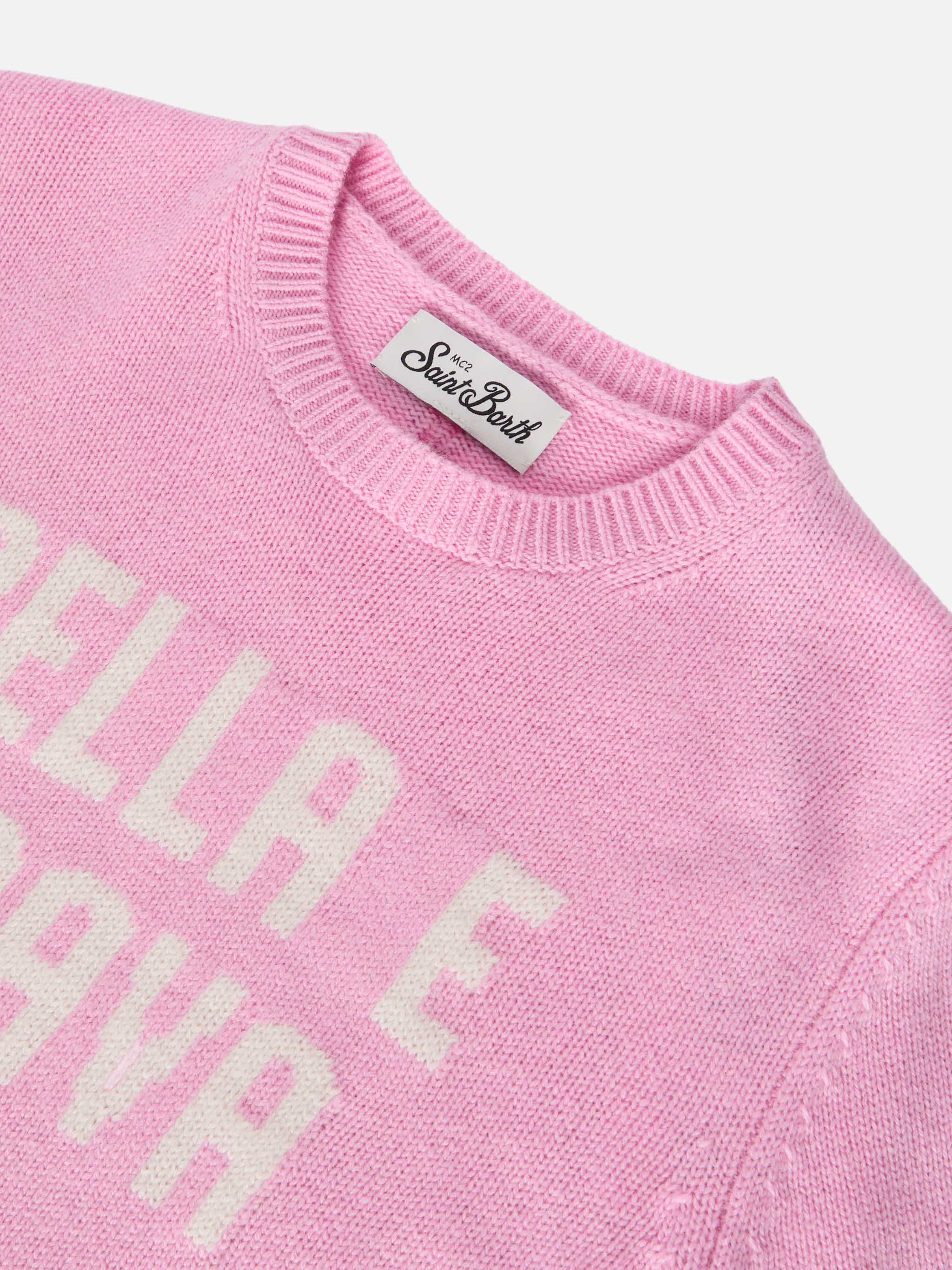 mc2-saint-barth-princess-girocollo-bambina-misto-cashmere-rosa-bella-e-brava image 3