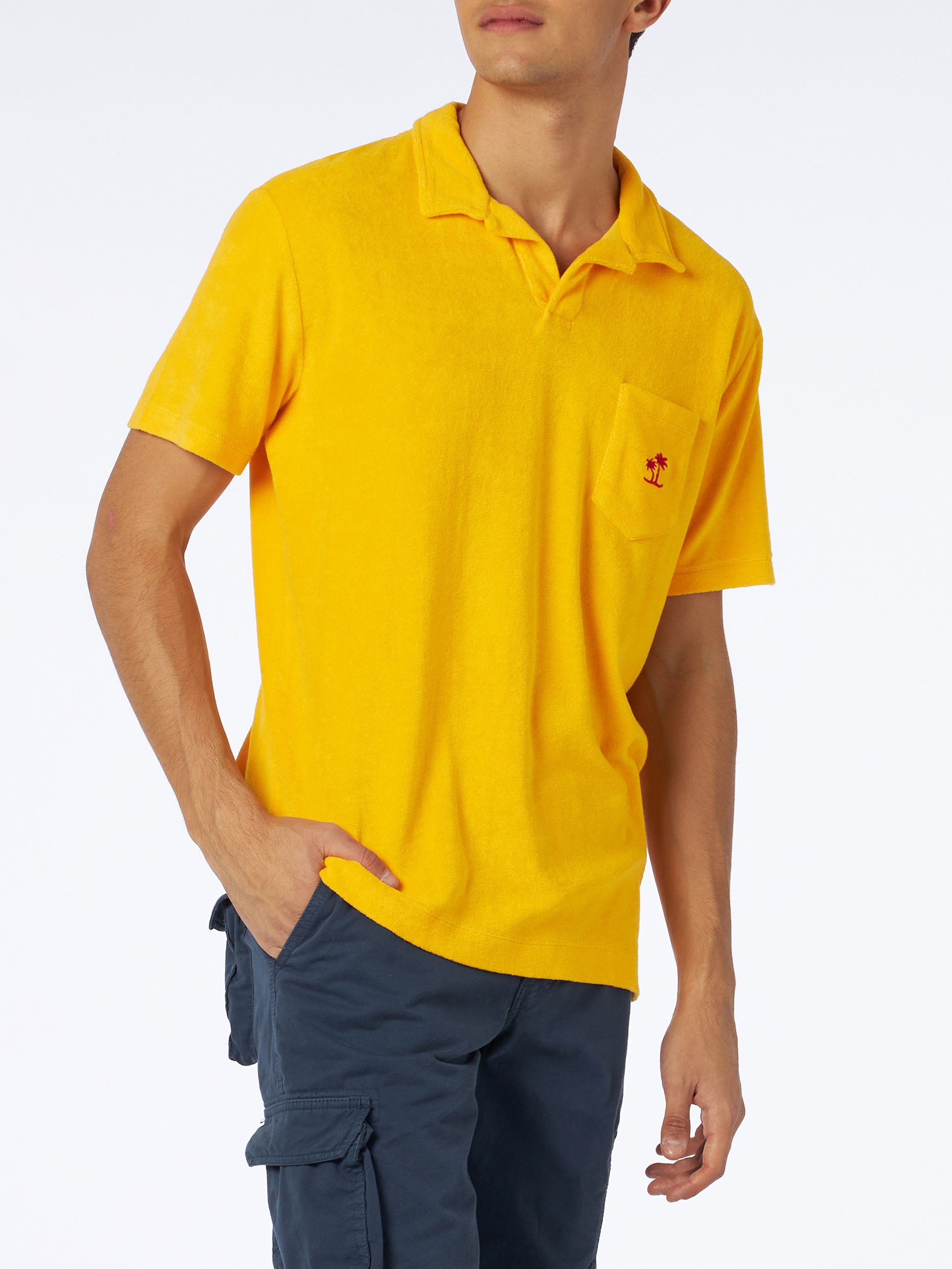 mc2-saint-barth-powel-polo-uomo-in-spugna-gialla image 1