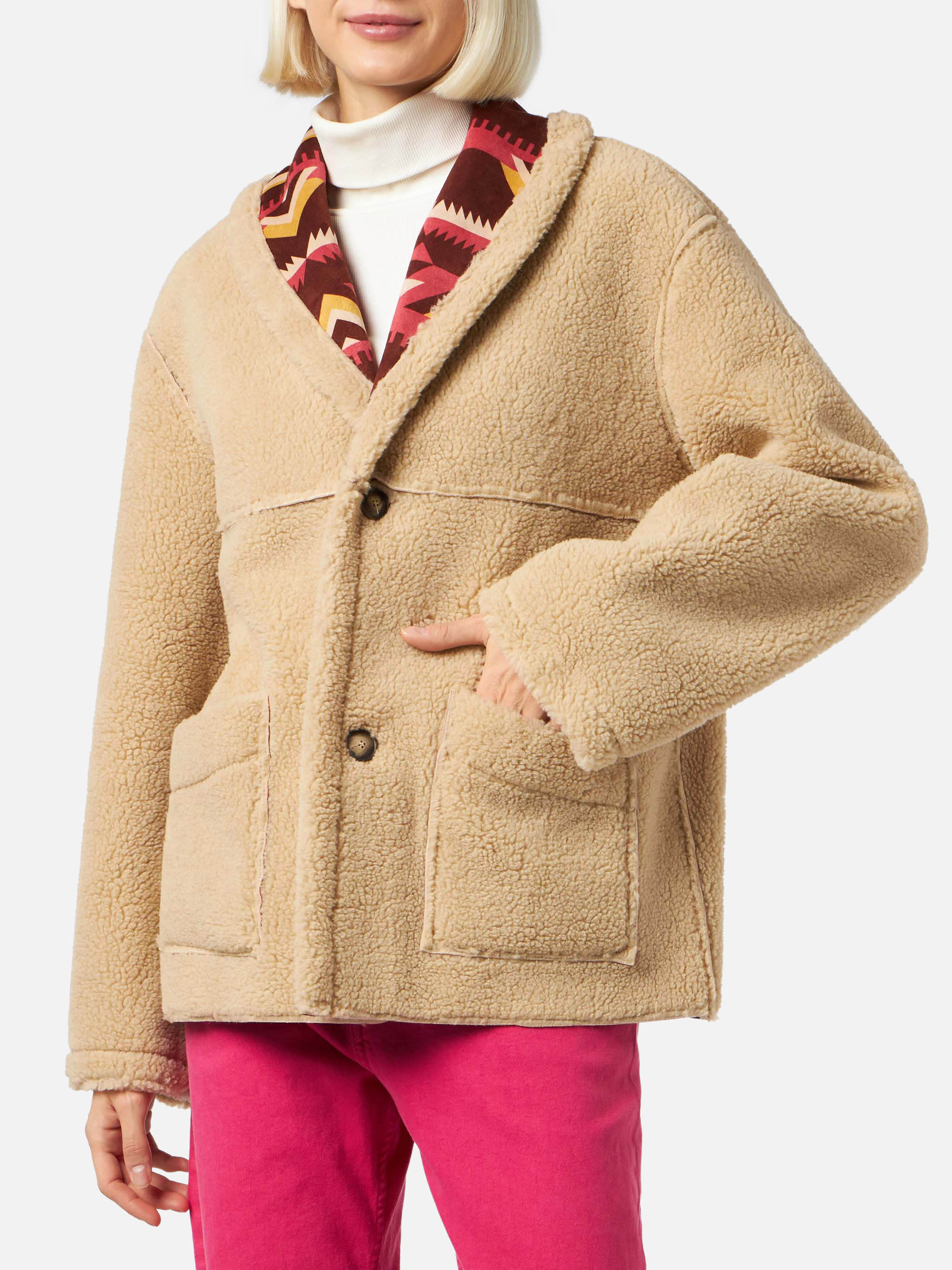 mc2-saint-barth-cappotto-dorys-donna-shearling-reversibile-beige-etnico image 3