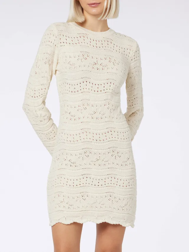 mc2-saint-barth-imany-abito-mini-in-maglia-di-cotone-traforata-bianco image 1