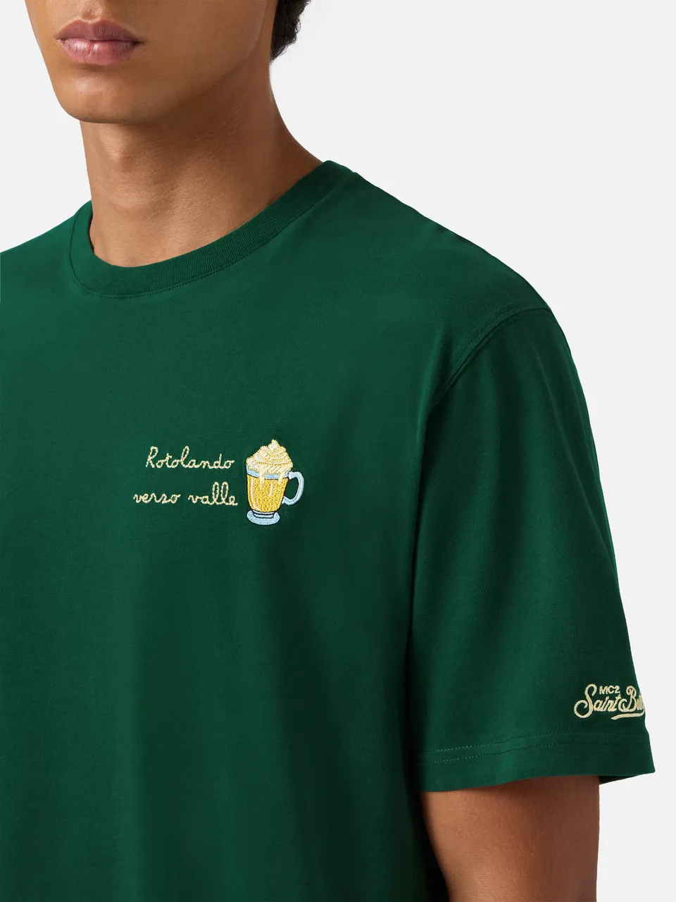 mc2-saint-barth-t-shirt-arnott-warm-touch-uomo-in-cotone-organico-verde-con-rica image 1