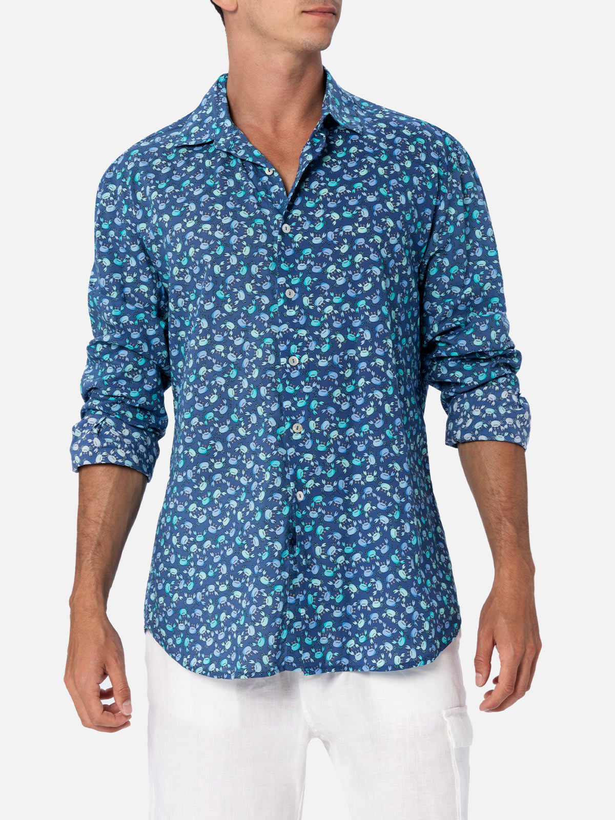 mc2-saint-barth-camicia-sikelia-in-cotone-mussola-stampa-granchi-multicolor image 1