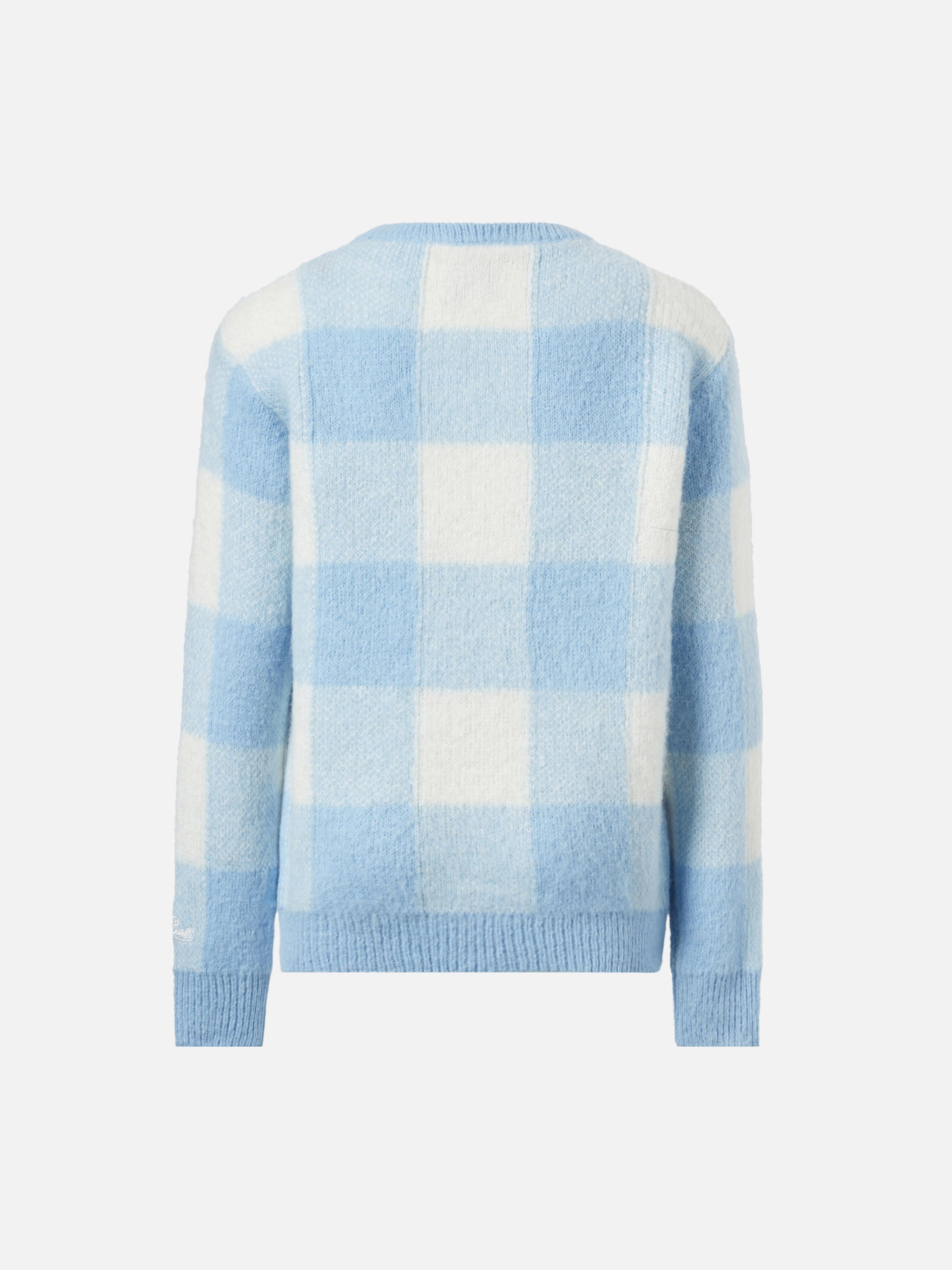 mc2-saint-barth-maglione-girocollo-bambina-jacquard-quadri-uff-che-noia image 3