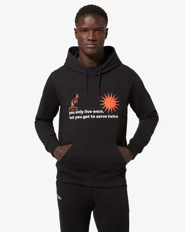 australian-collage-hoodie-felpa-con-cappuccio-in-cotone-nero image 1