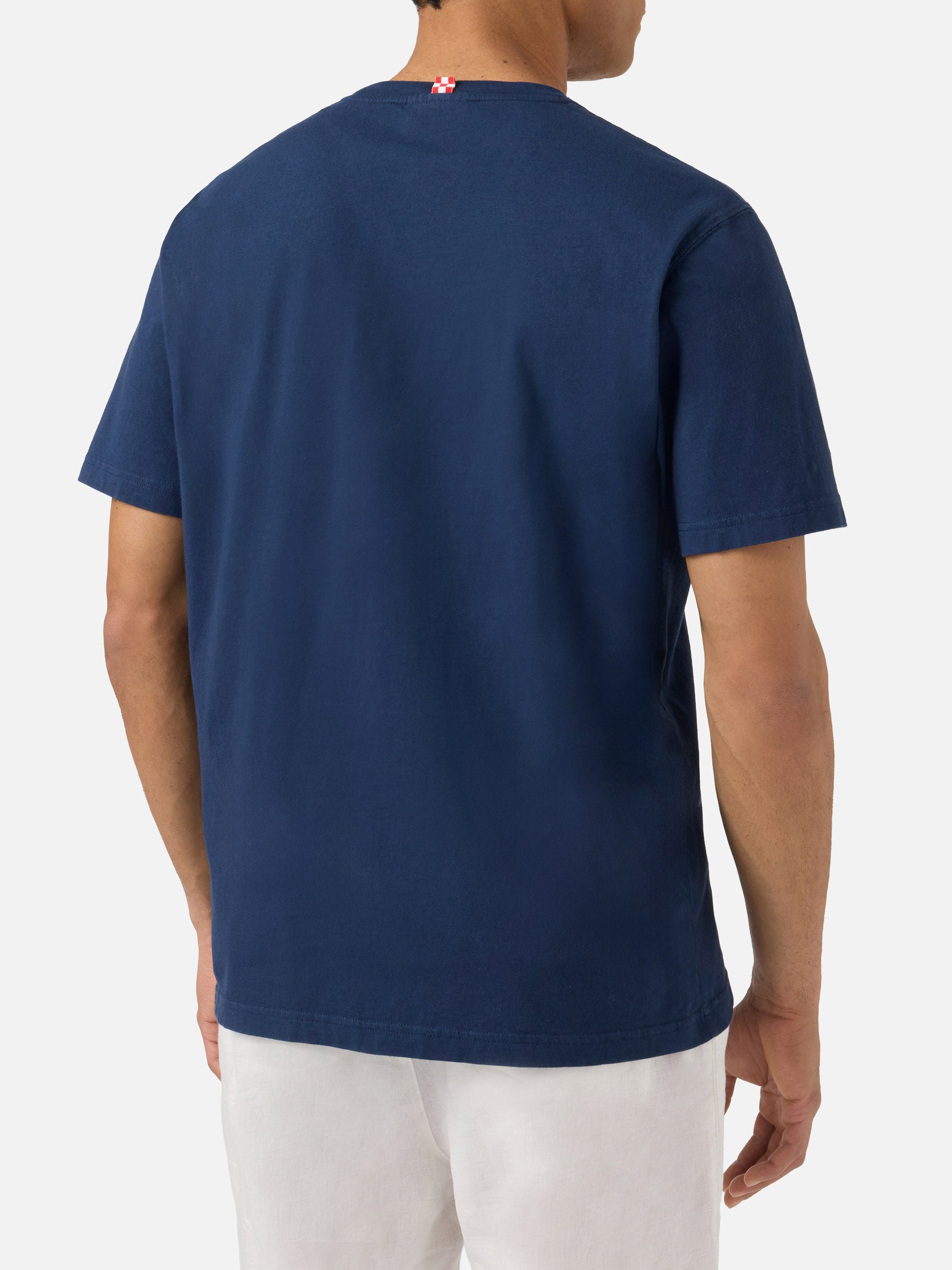 mc2-saint-barth-portofino-t-shirt-uomo-blu-cotone-ricamo-lupo-di-mare-special-ed image 5