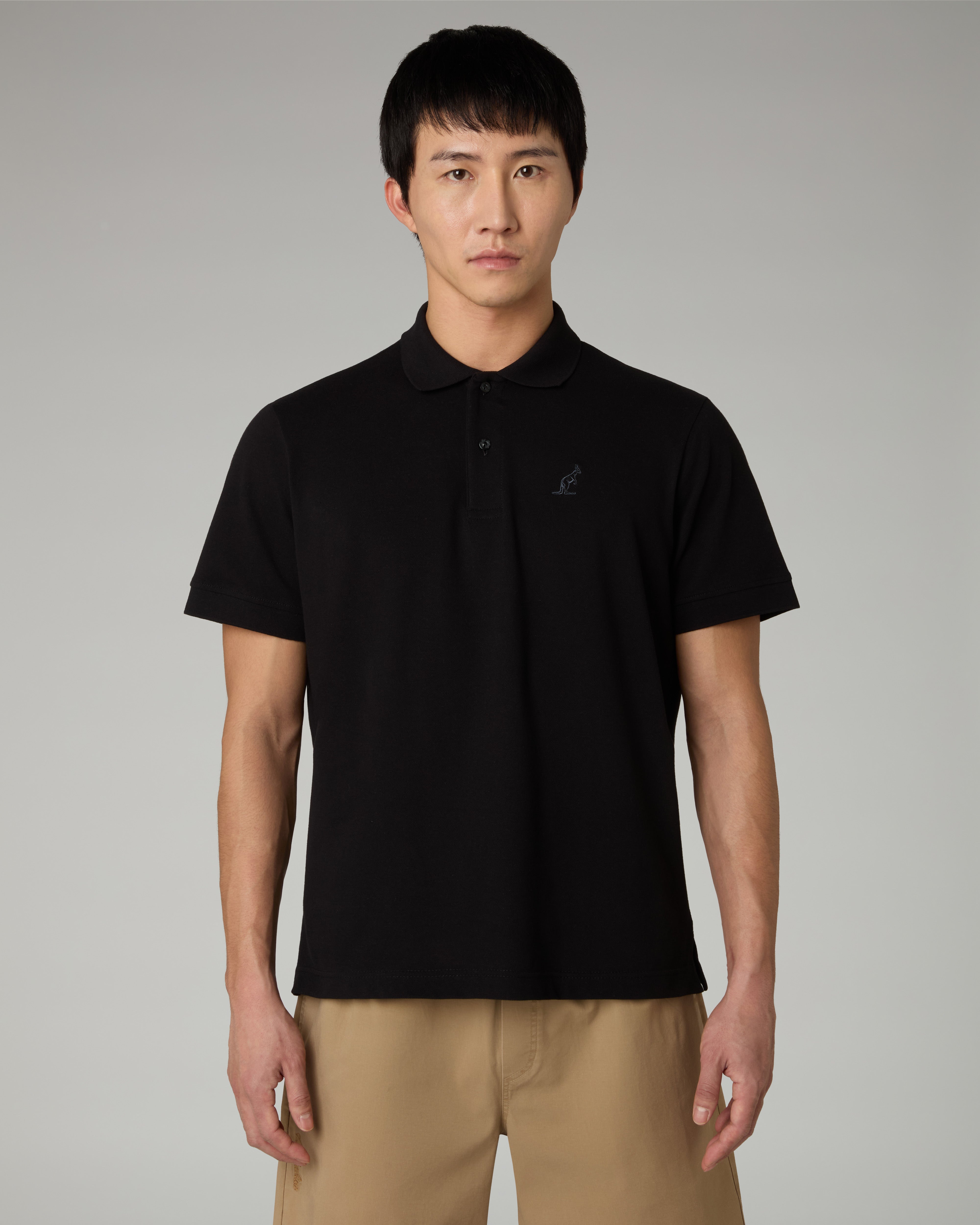 australian-easy-polo-shirt-polo-nera-piquet-elasticizzato image 1