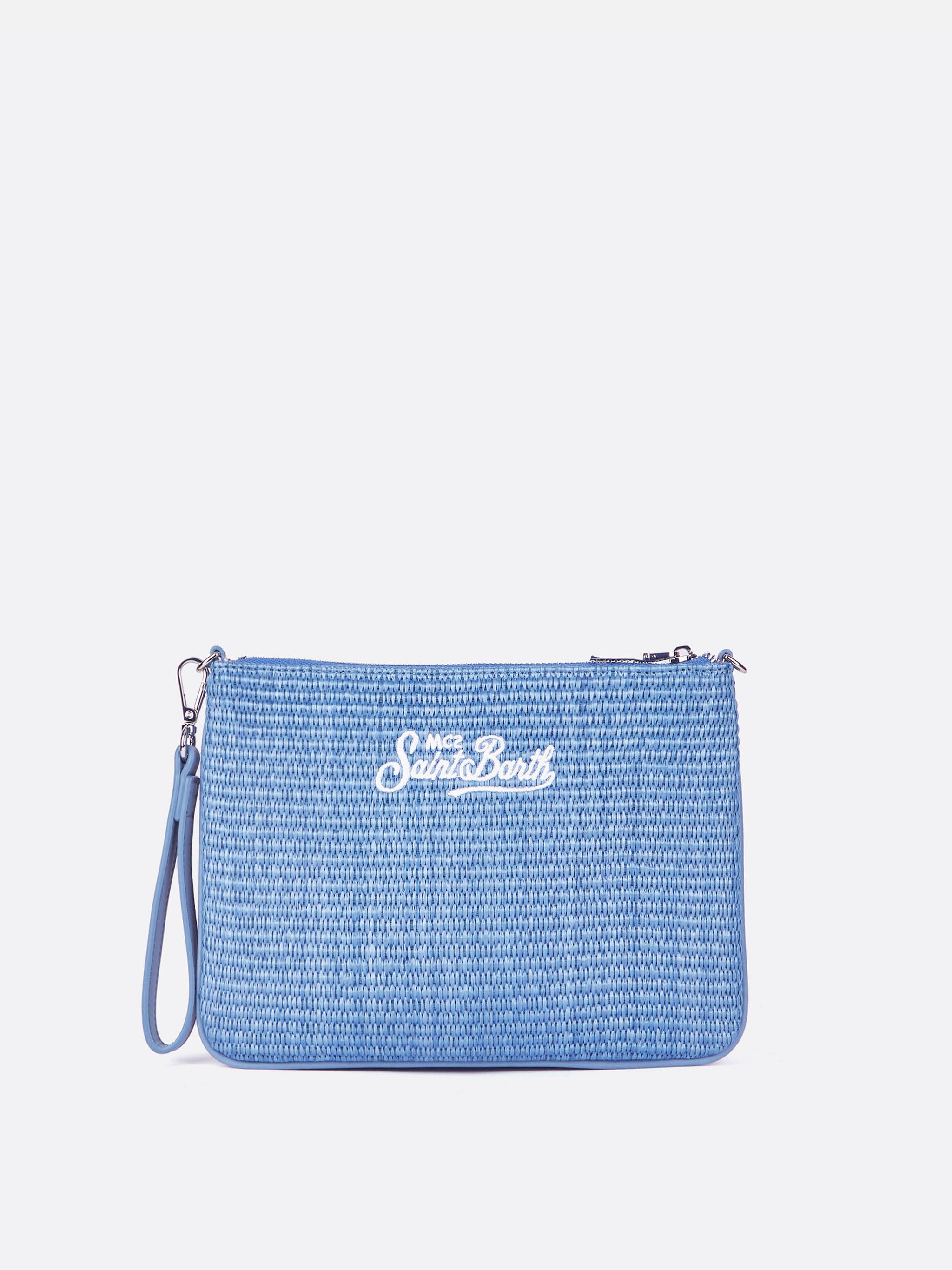 mc2-saint-barth-parisienne-pouch-effetto-paglia-azzurro-con-logo-ricamato-e-trac image 2
