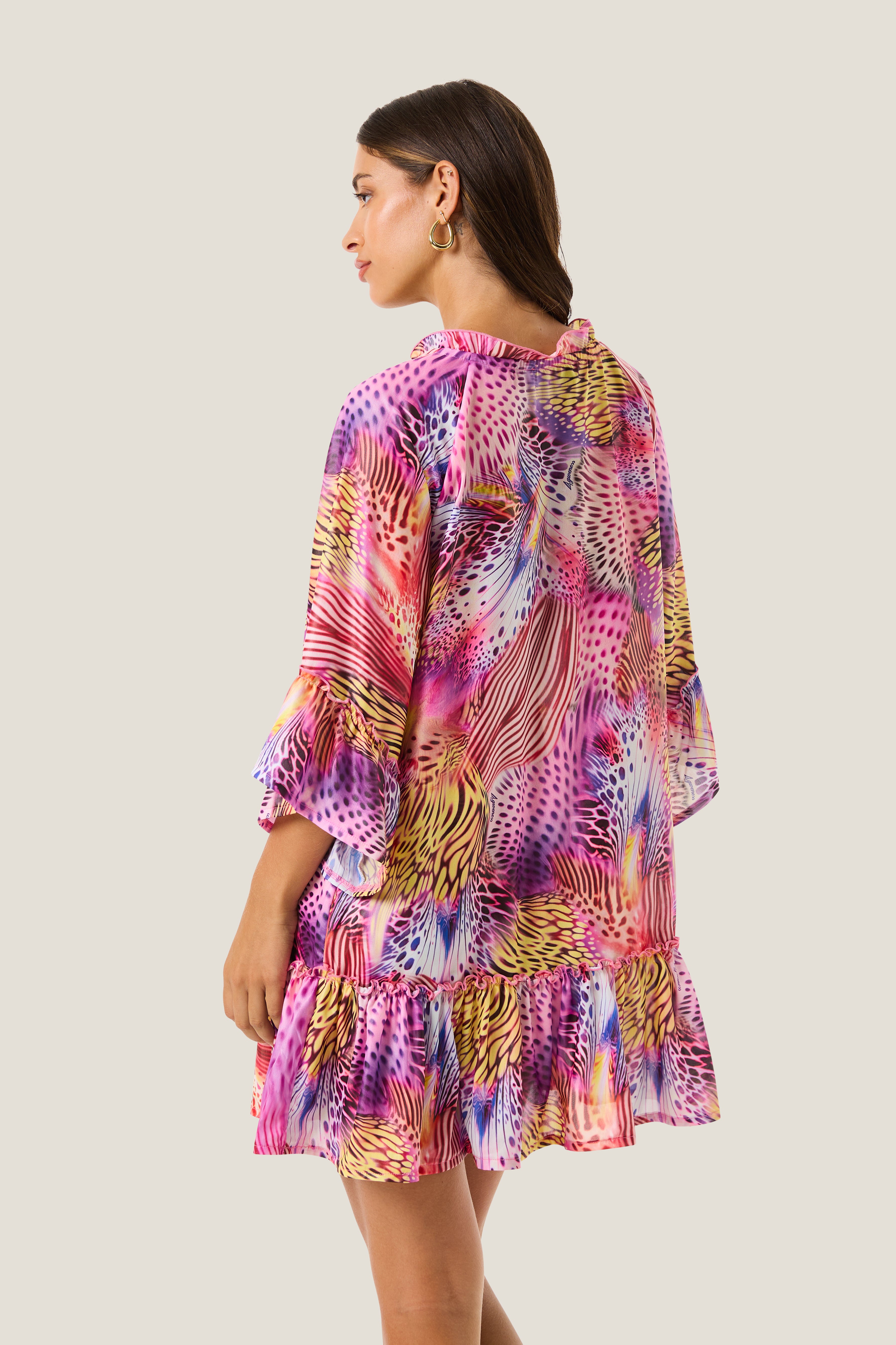 4giveness-abito-corto-pink-butterfly-donna-cover-up-mare image 2