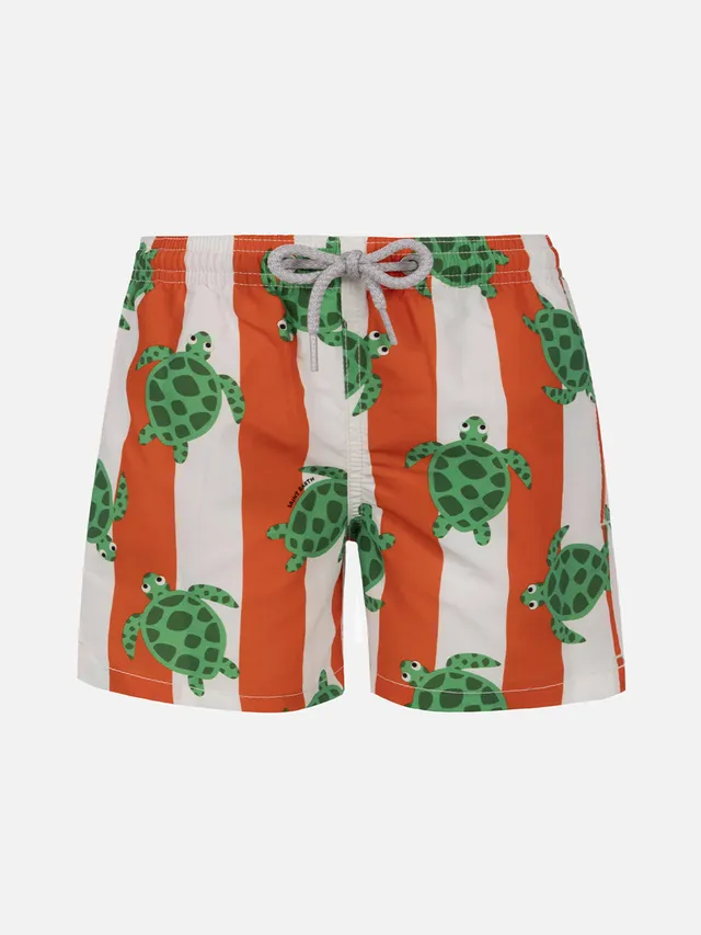 mc2-saint-barth-costume-boxer-jean-bambino-arancione-stampa-tartarughe-marine image 1
