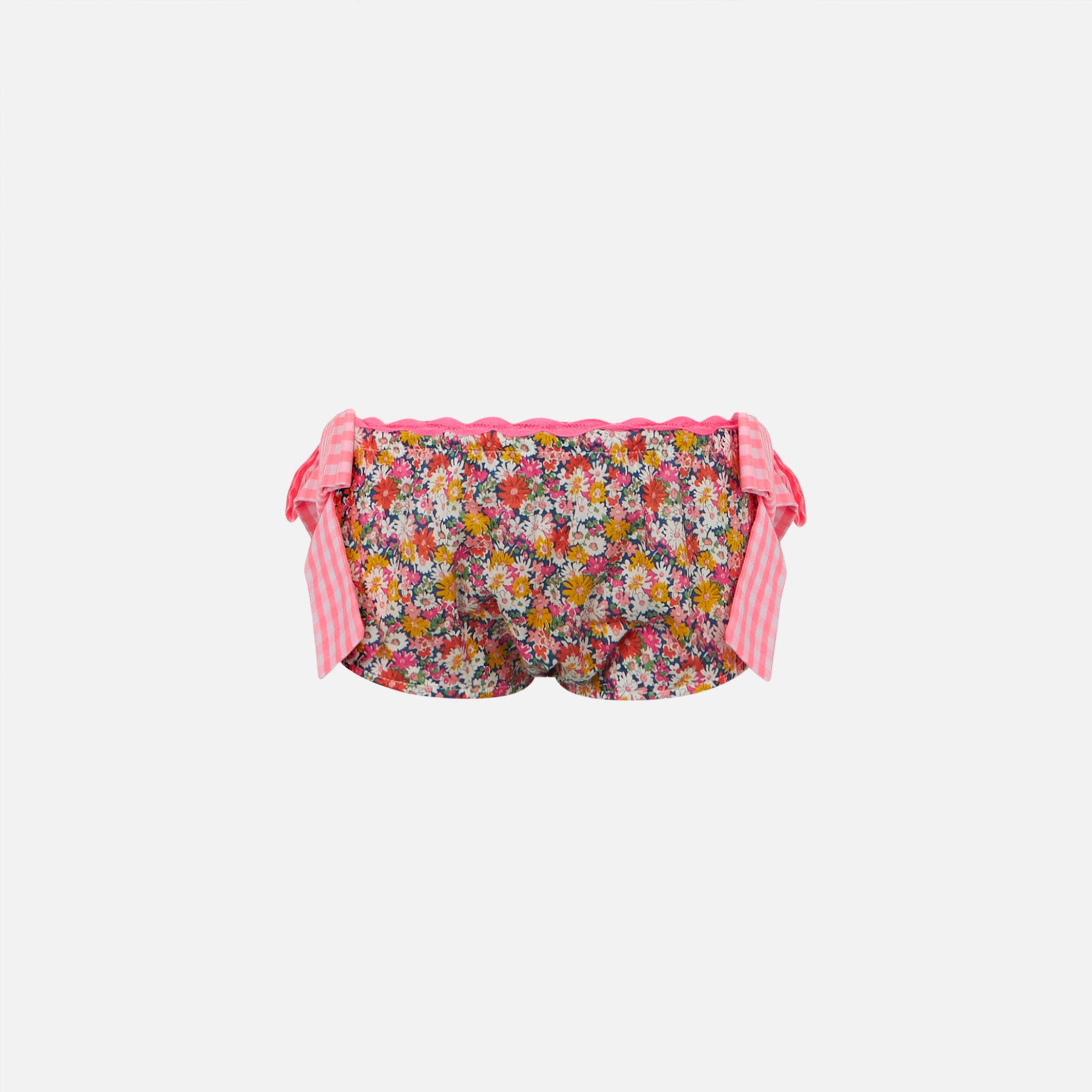 mc2-saint-barth-slip-bambina-fiori-multicolore-con-fiocchi-vichy image 1