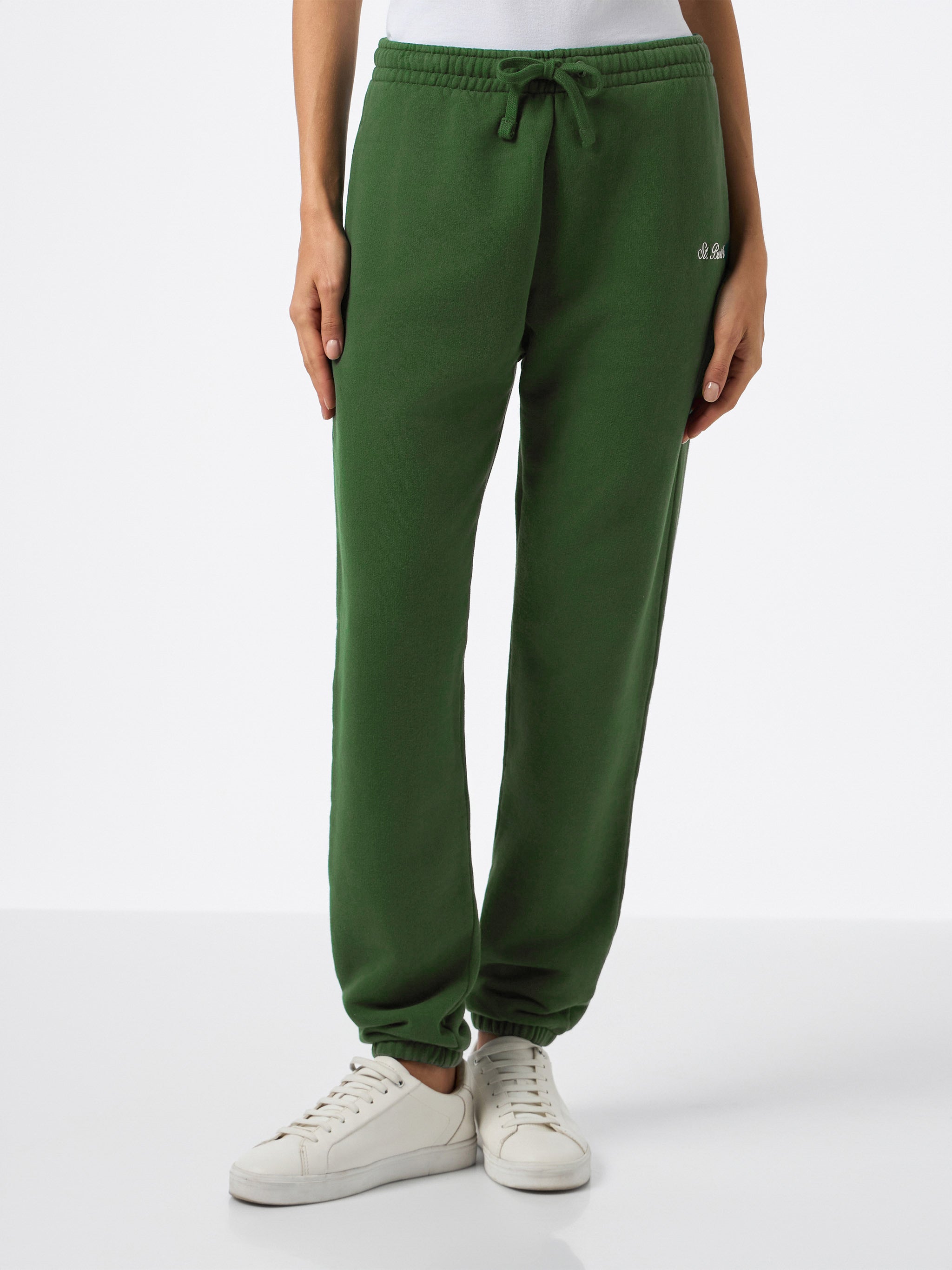 mc2-saint-barth-pantaloni-jogger-odalys-pile-verde-militare-donna image 2