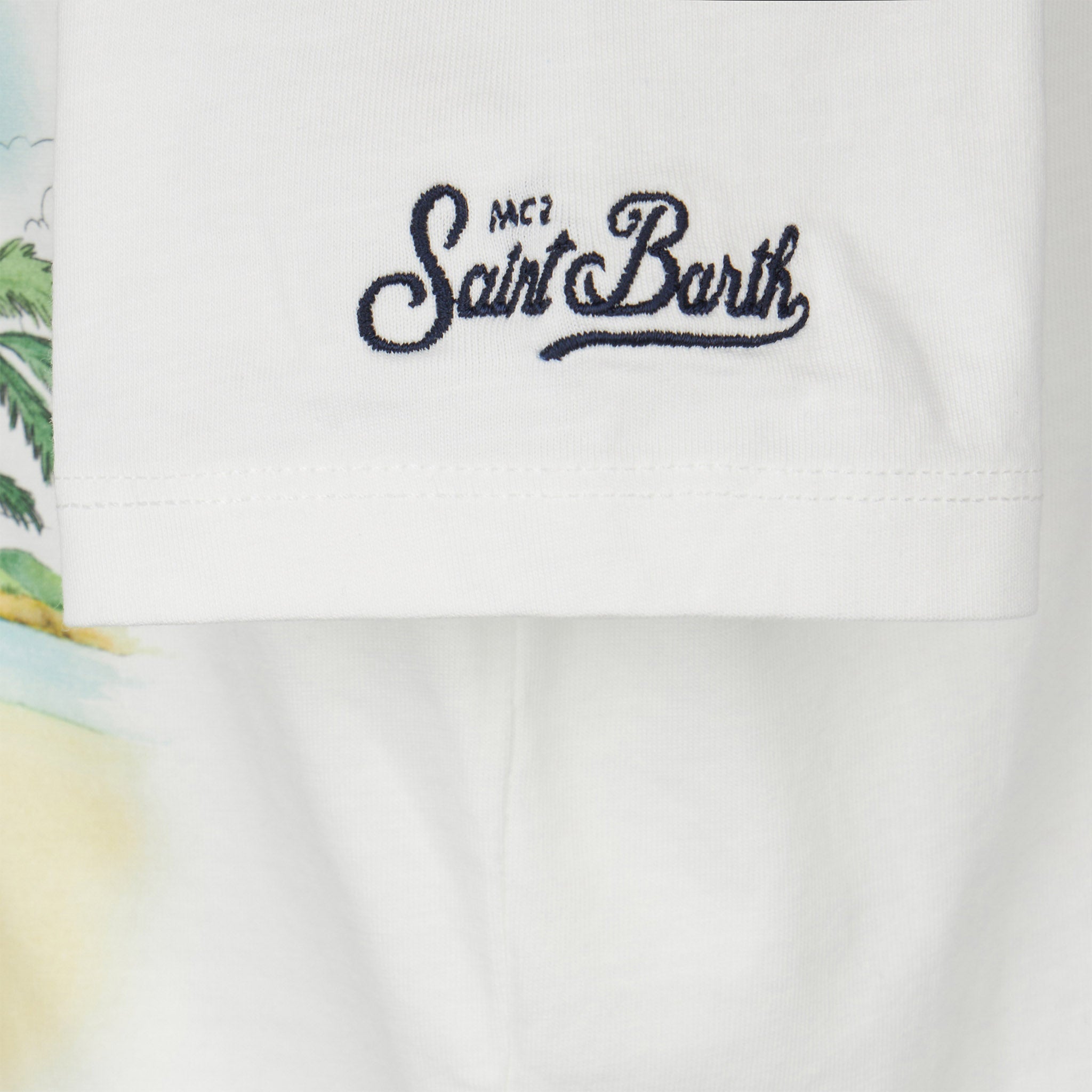 mc2-saint-barth-t-shirt-bambino-cotone-bianca-stampa-moto image 2