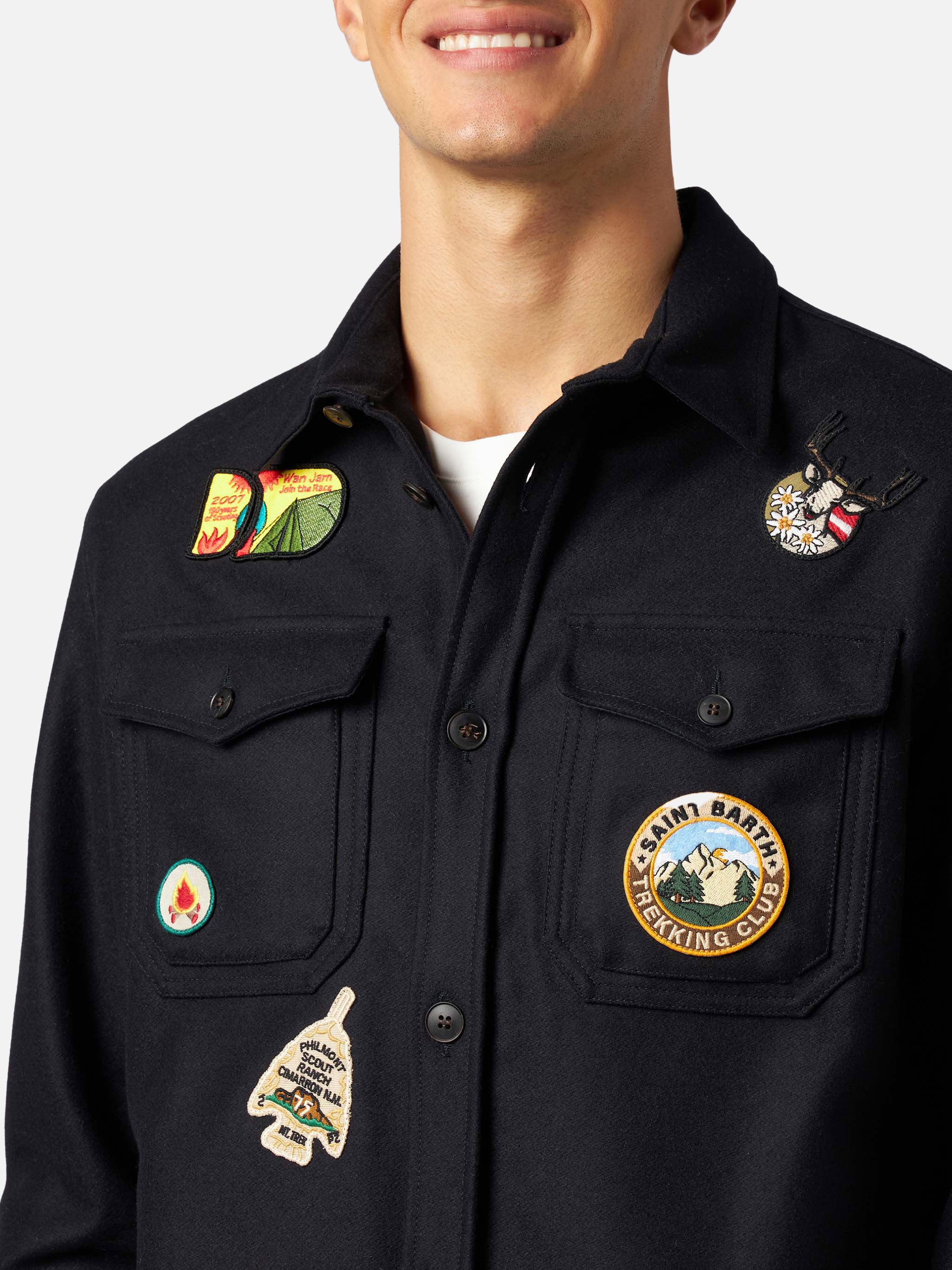 mc2-saint-barth-camicia-overshirt-burton-uomo-in-misto-lana-blu-con-patch image 2