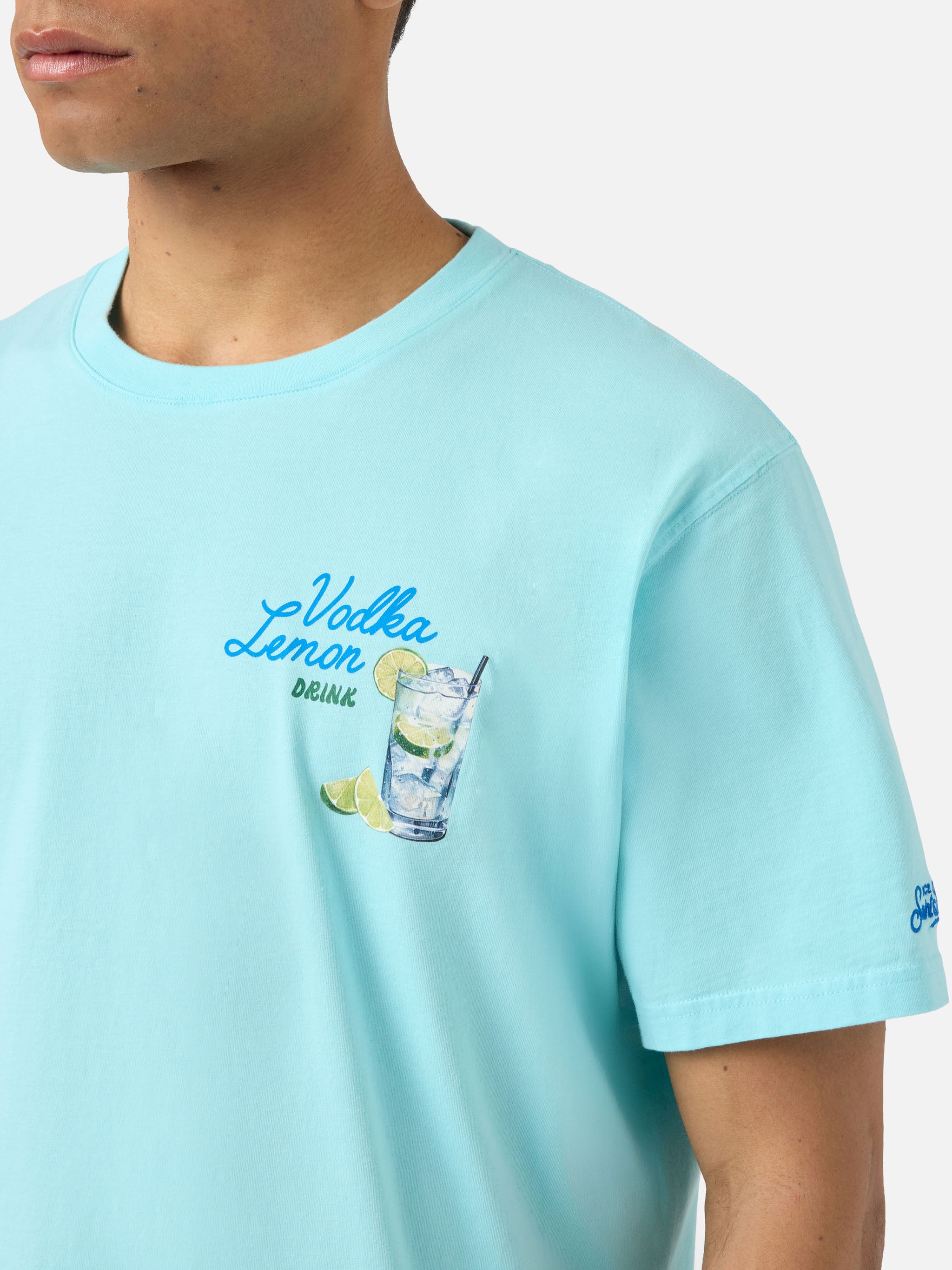 mc2-saint-barth-t-shirt-portland-uomo-verde-acqua-vodka-lemon-drink-in-puro-coto image 2