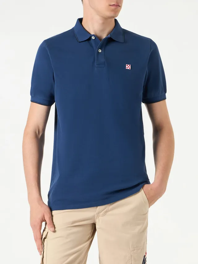 mc2-saint-barth-polo-uomo-blu-denim-in-piquet-di-cotone-con-logo image 1