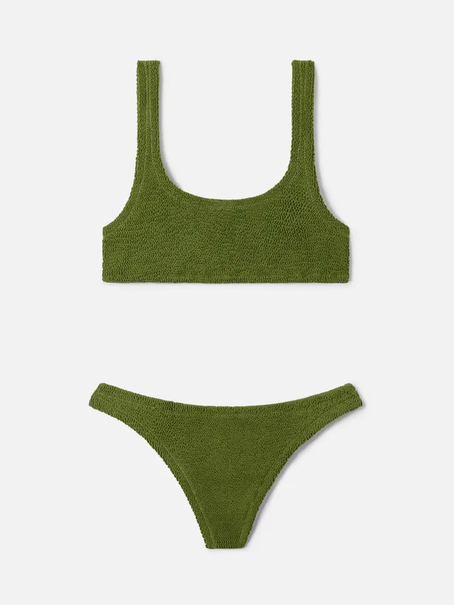 mc2-saint-barth-naima-naomi-bikini-donna-verde-militare-in-crinkle image 1