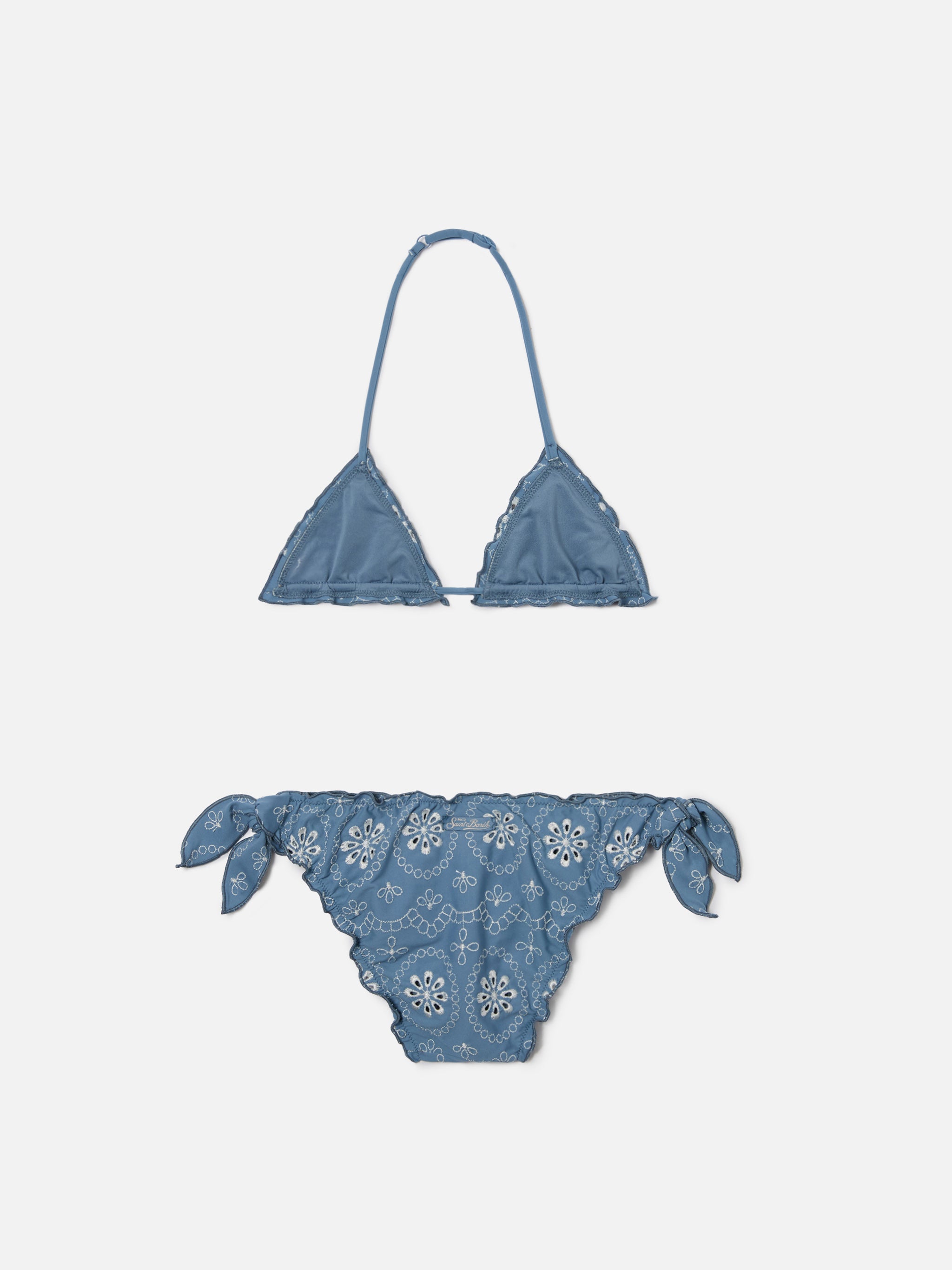 mc2-saint-barth-bikini-cris-bambina-sangallo-blu-triangolo-arricciato image 2