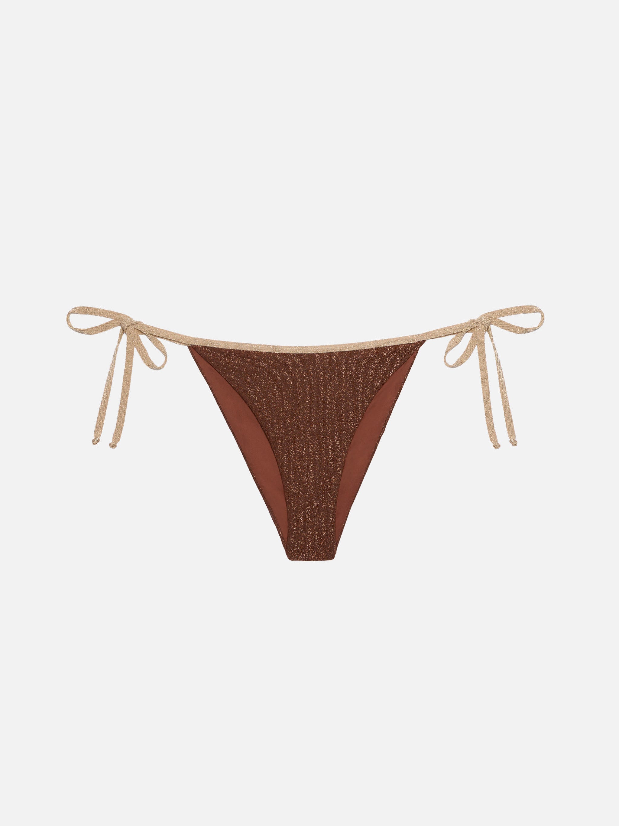mc2-saint-barth-marielle-slip-mare-donna-lurex-marrone-con-profilo-oro image 1
