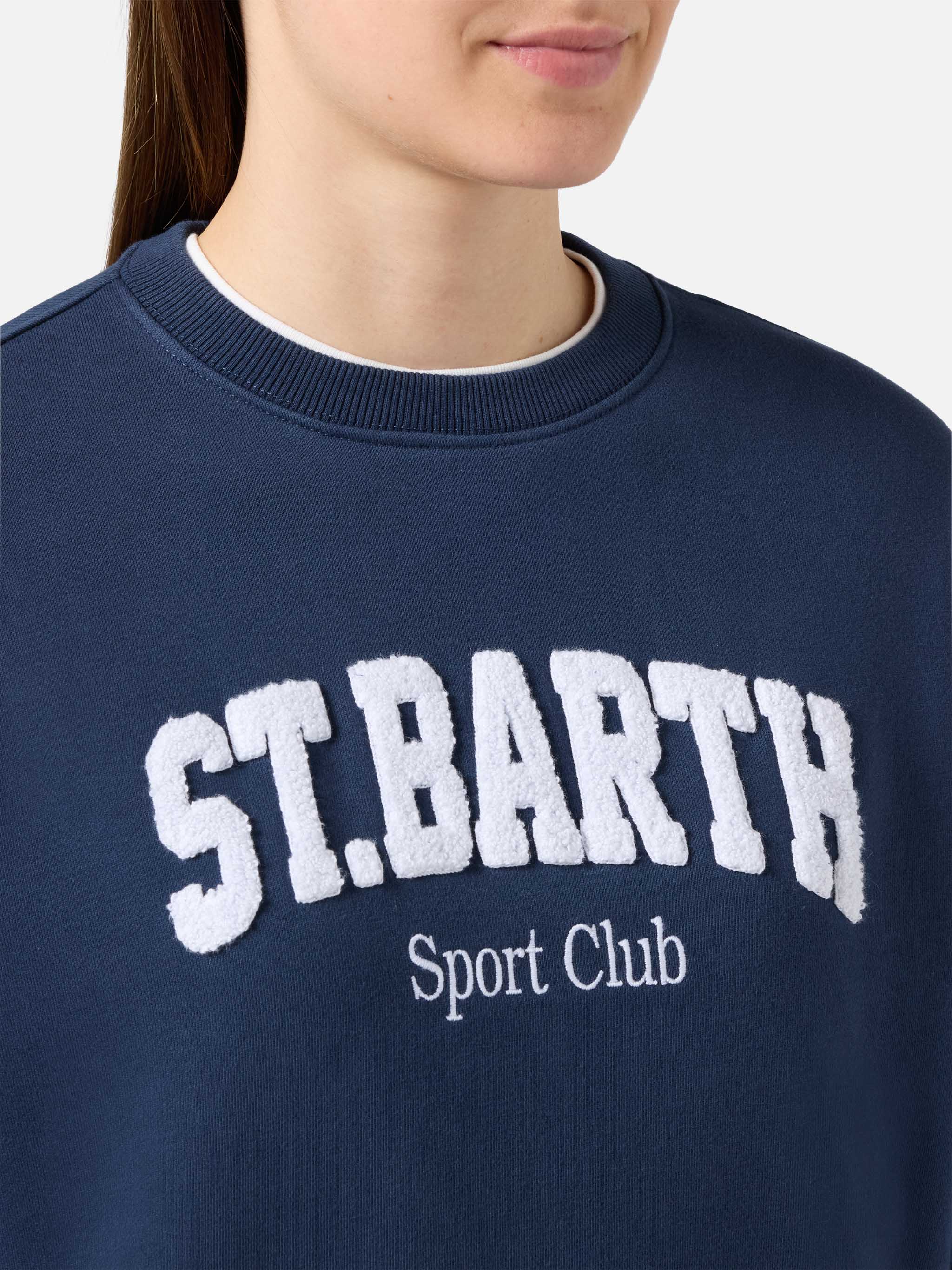 mc2-saint-barth-stardust-felpa-donna-blu-con-logo-spugna-e-ricamo-sport-club image 3