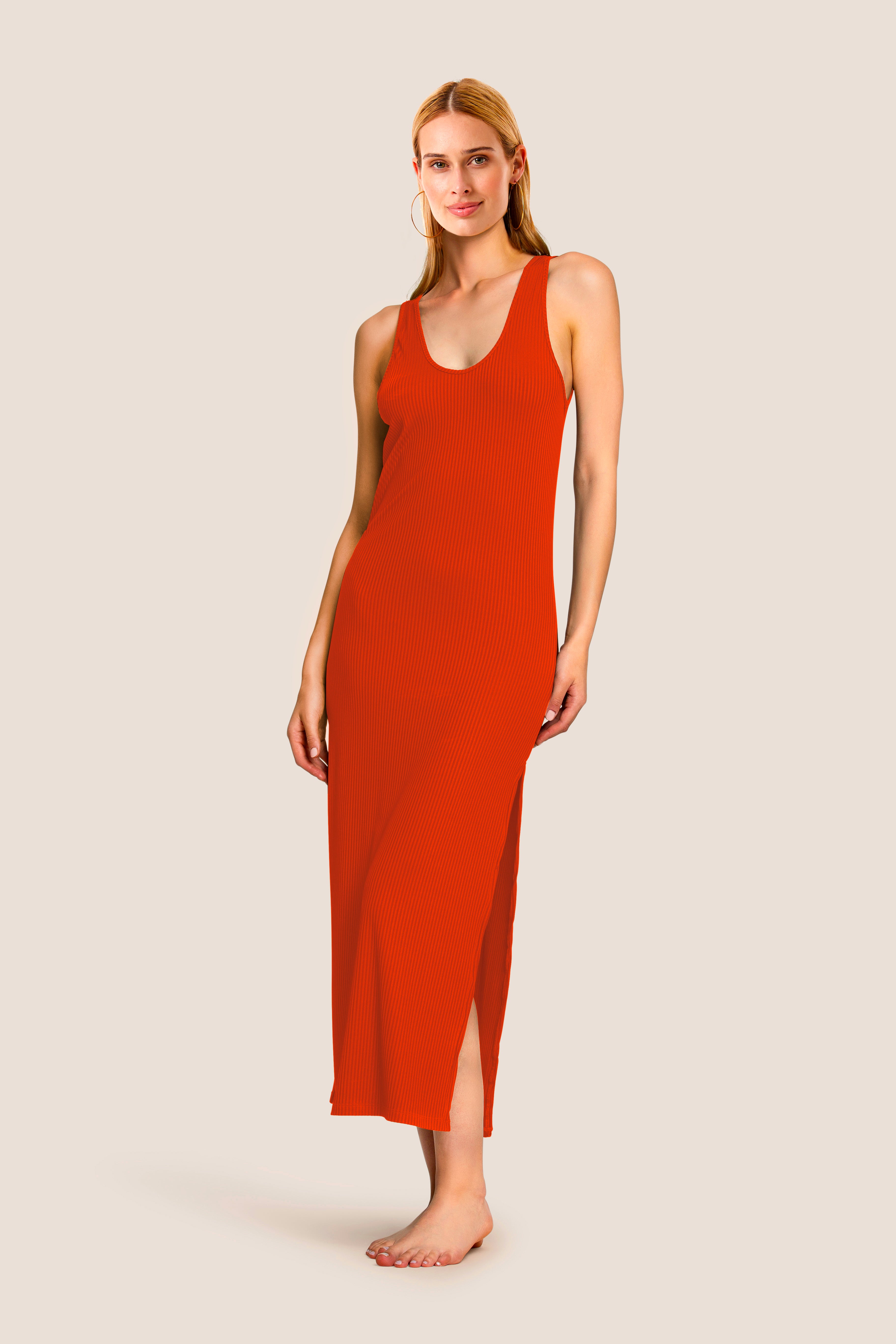 4giveness-abito-lungo-canotta-ribs-colour-donna-cover-up image 7