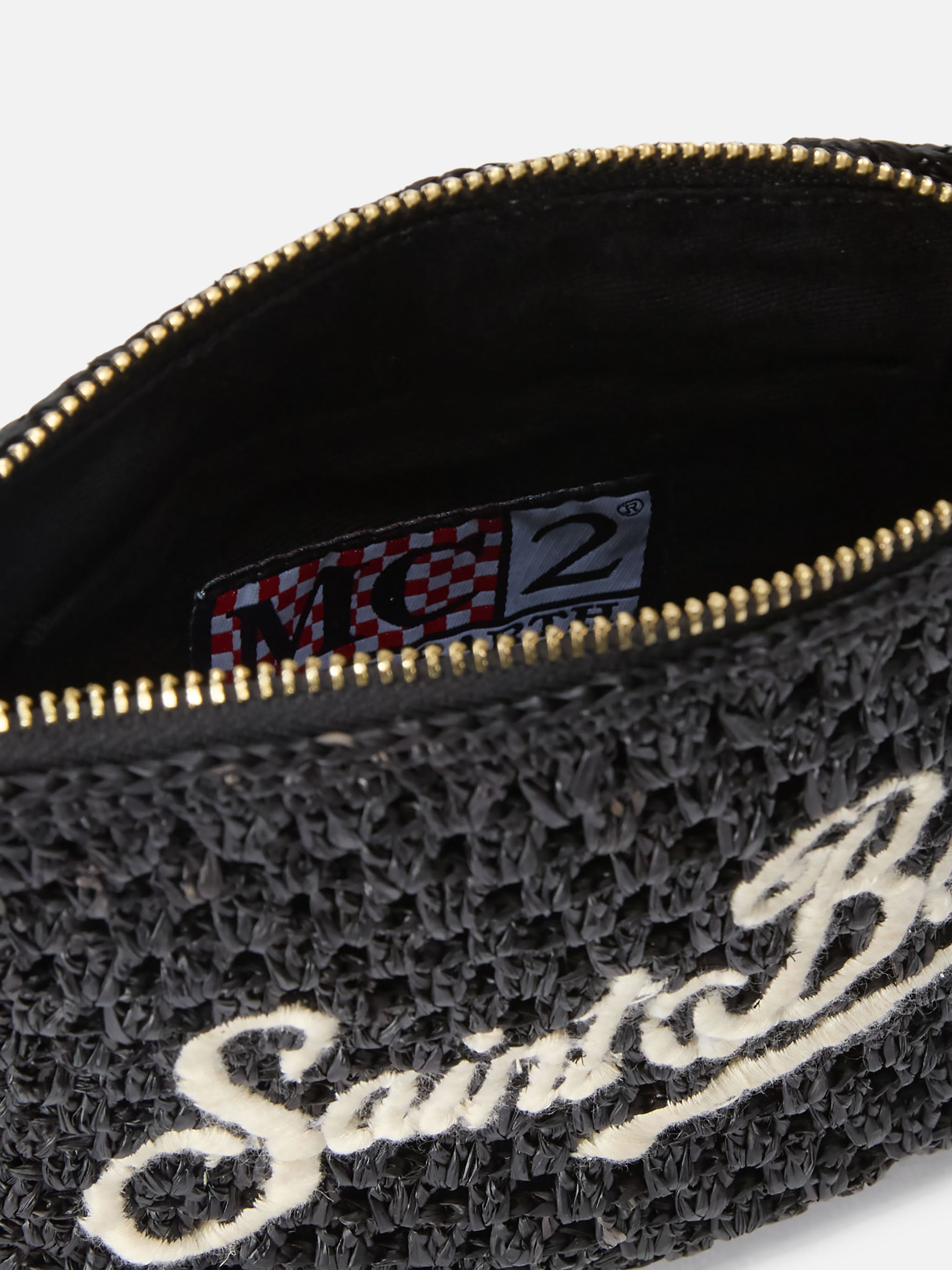pouch-mc2-saint-barth-in-rafia-intrecciata-nera-con-logo-ricamato image 5