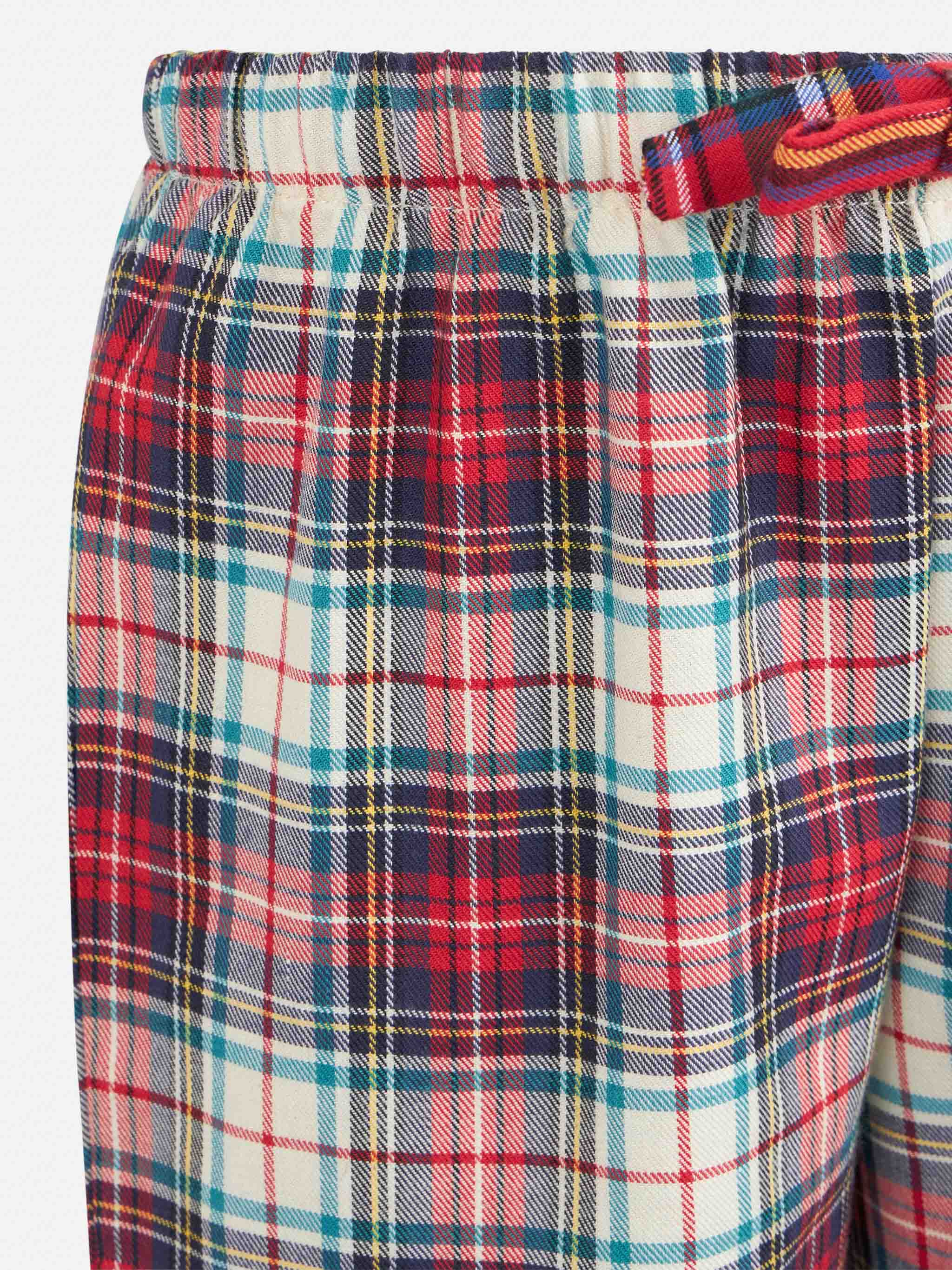 mc2-saint-barth-pantaloni-pigiama-bambino-in-cotone-tartan-rosso image 3
