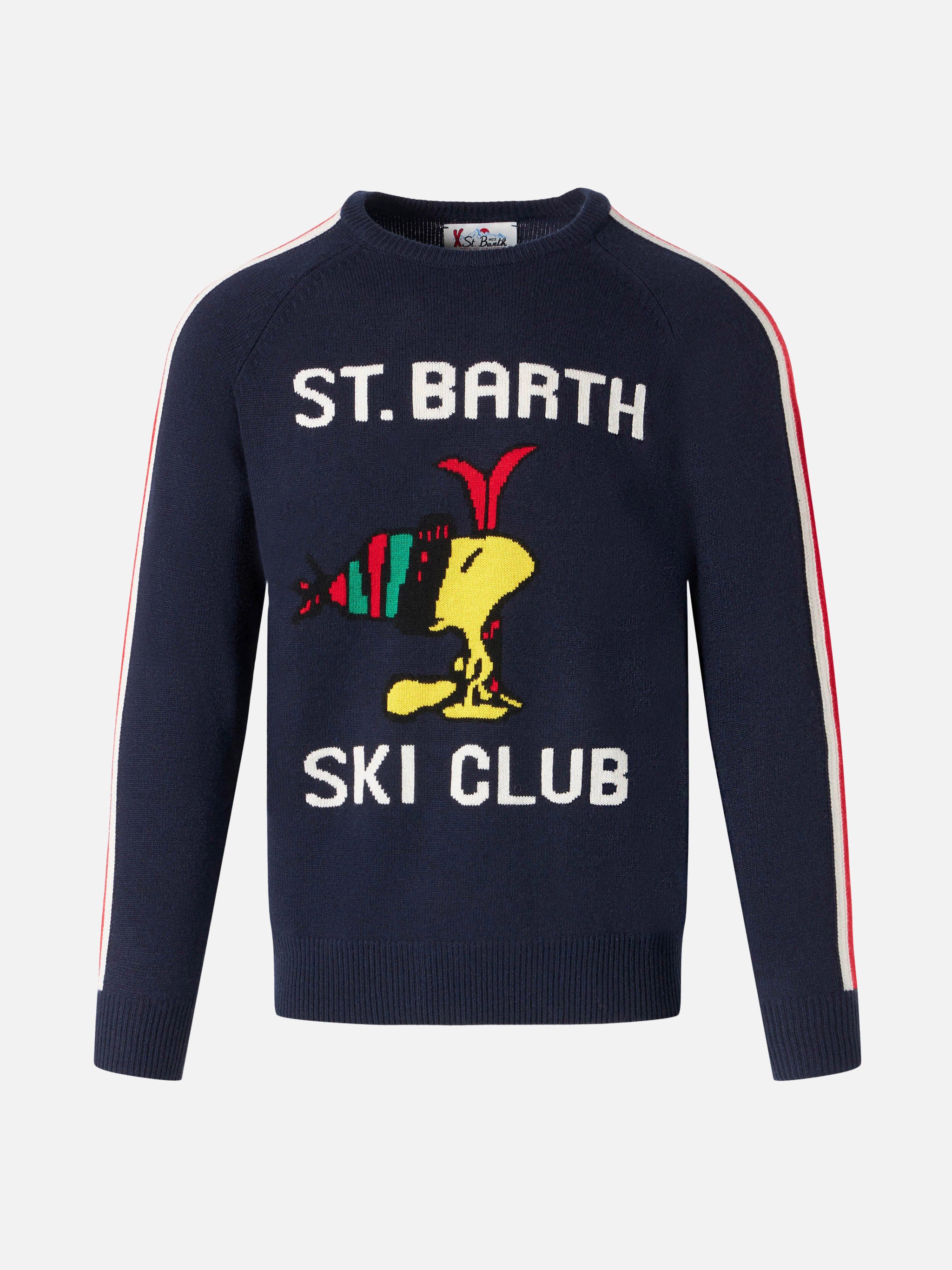 mc2-saint-barth-heron-maglione-uomo-blu-navy-jacquard-woodstock-peanuts-special- image 4