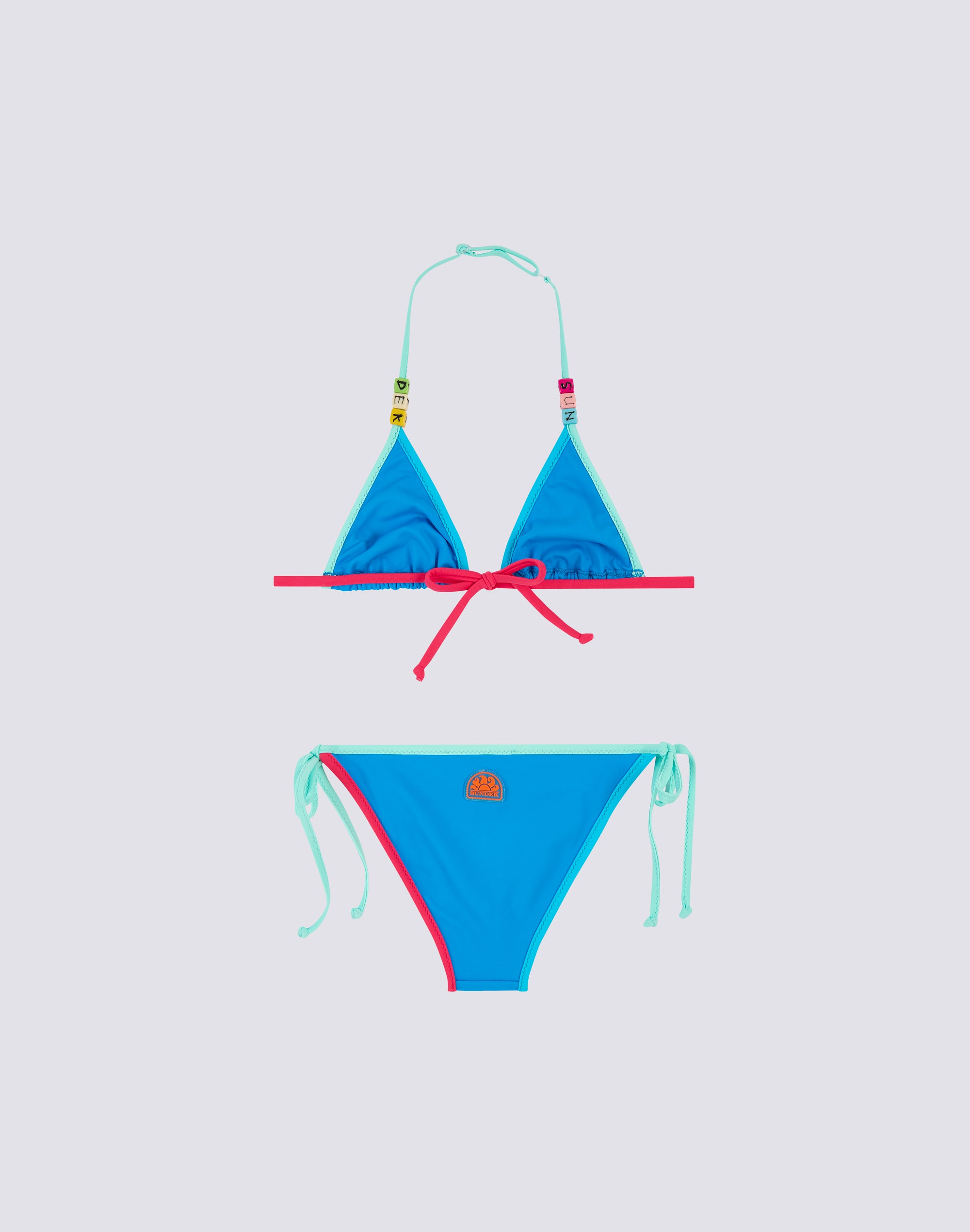 sundek-mini-bikini-bambina-triangolo-con-laccetti-e-piping image 3
