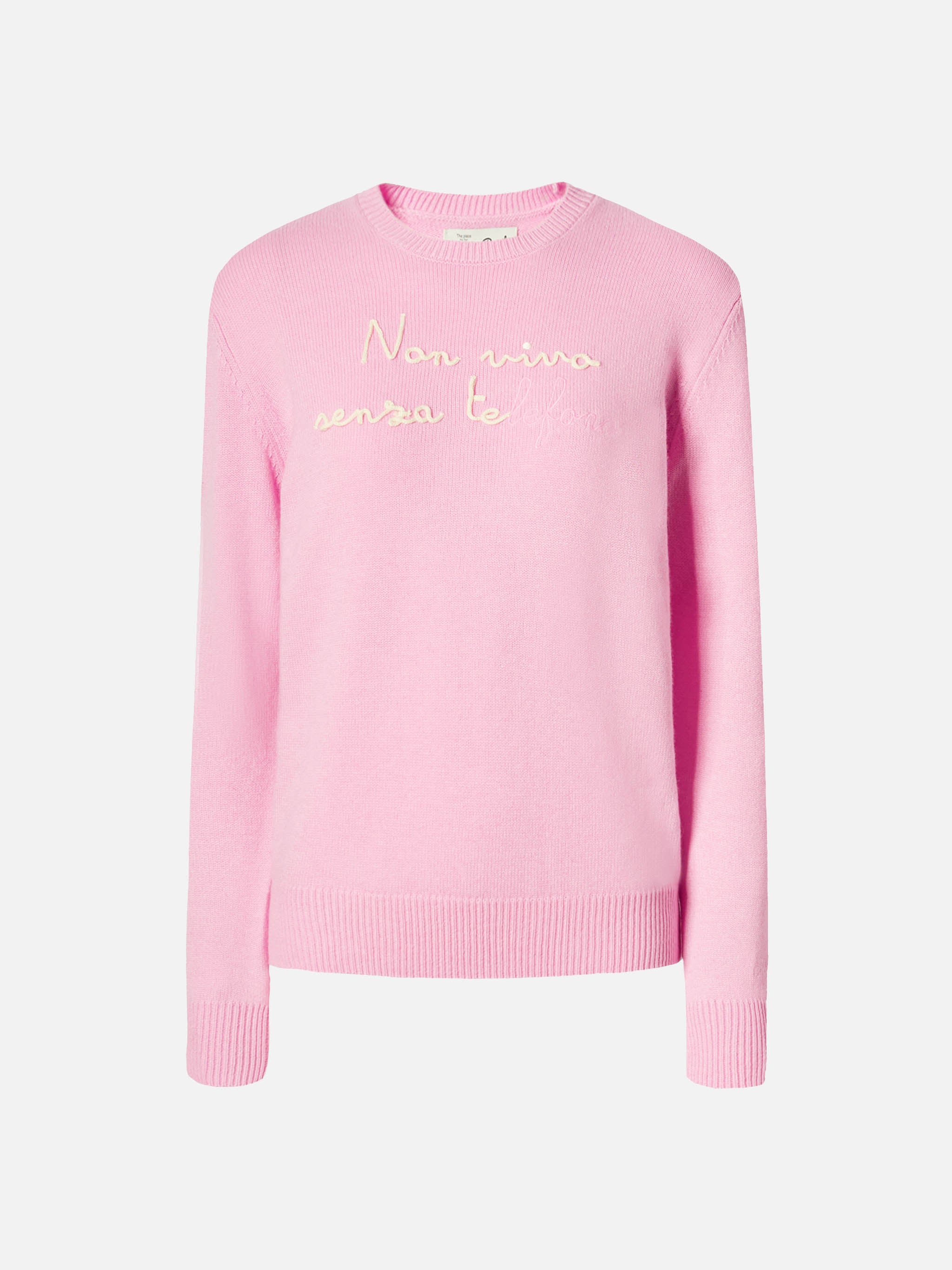 mc2-saint-barth-maglione-new-queen-donna-in-misto-cashmere-rosa-con-ricamo-non-v image 5