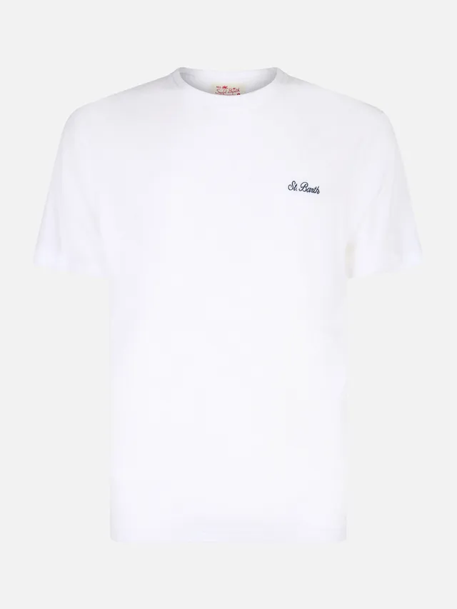 mc2-saint-barth-gary-t-shirt-uomo-in-spugna-bianca-con-ricamo image 1