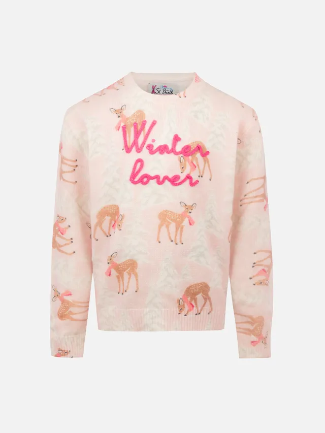 mc2-saint-barth-maglione-bambina-girocollo-rosa-princess-winter-lover image 1