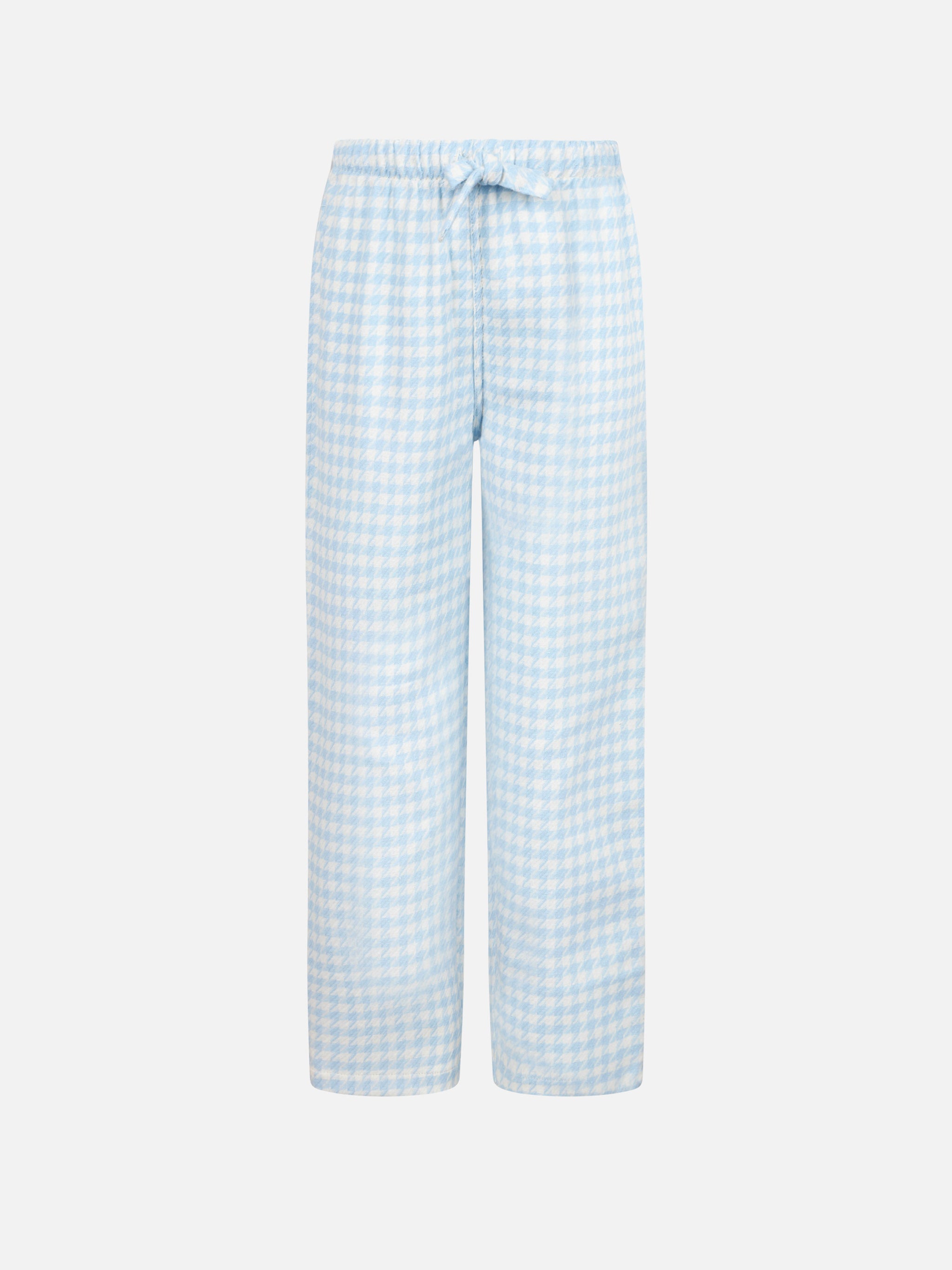 mc2-saint-barth-pantaloni-pigiama-bambina-pied-de-poule-azzurro-in-cotone image 1