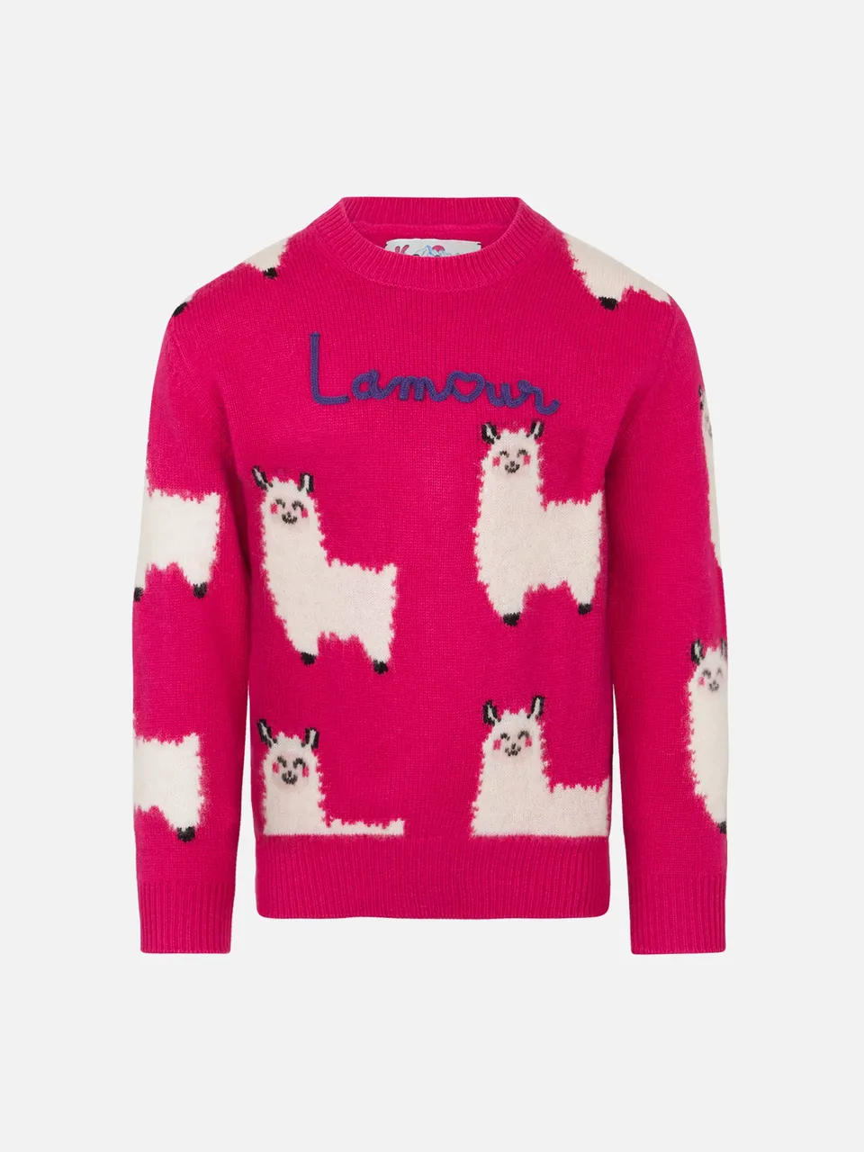 mc2-saint-barth-danya-maglione-bambina-girocollo-l-amour-fucsia image 1