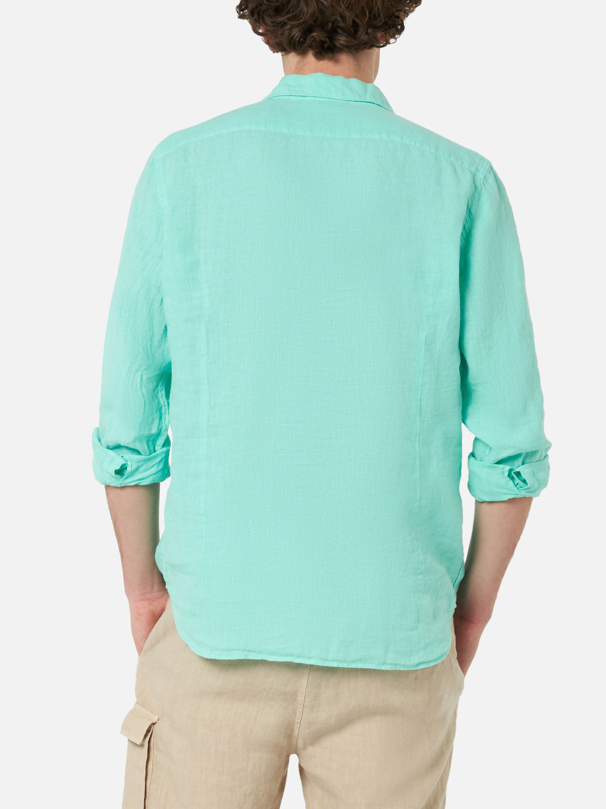 mc2-saint-barth-camicia-uomo-pamplona-in-puro-lino-verde-menta image 2
