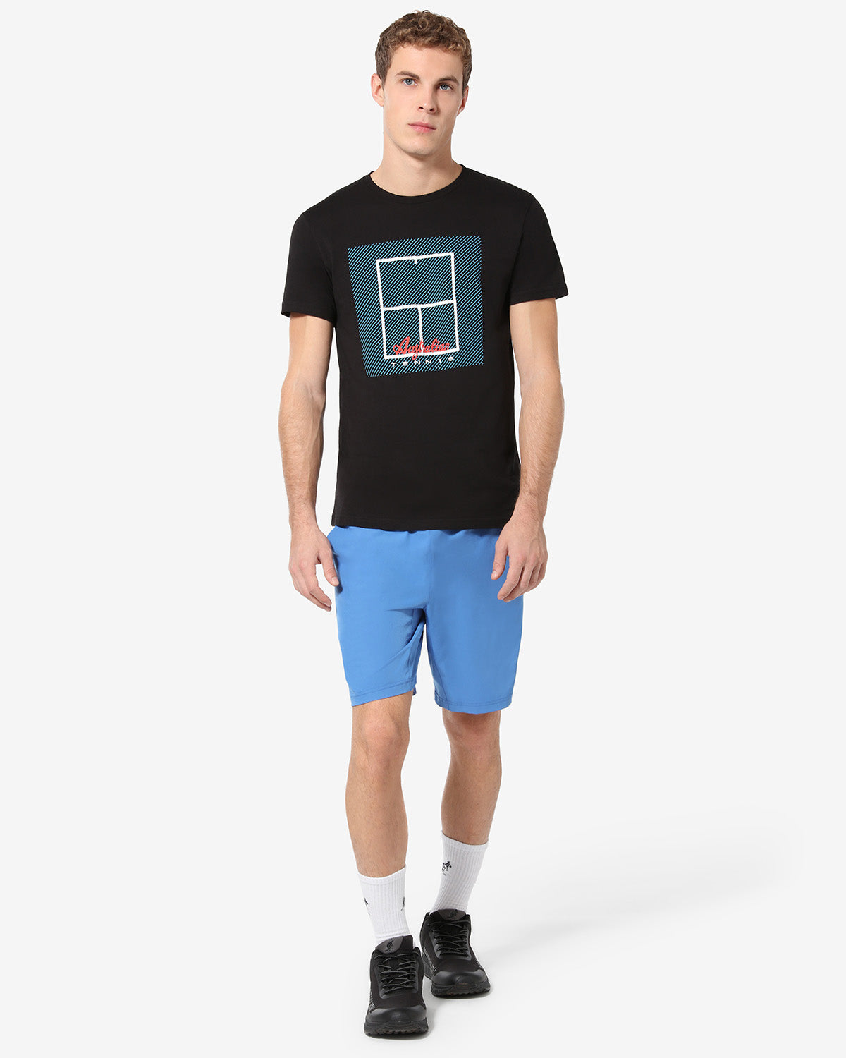 australian-tennis-court-t-shirt-nera-in-cotone image 2