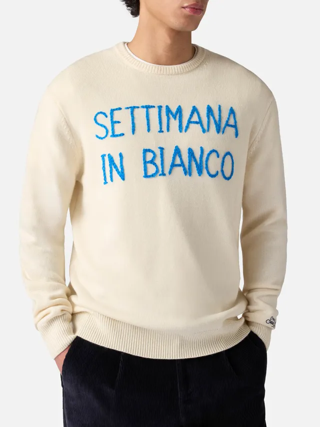 mc2-saint-barth-heron-maglia-girocollo-uomo-bianca-misto-cashmere-ricamo-settima image 1