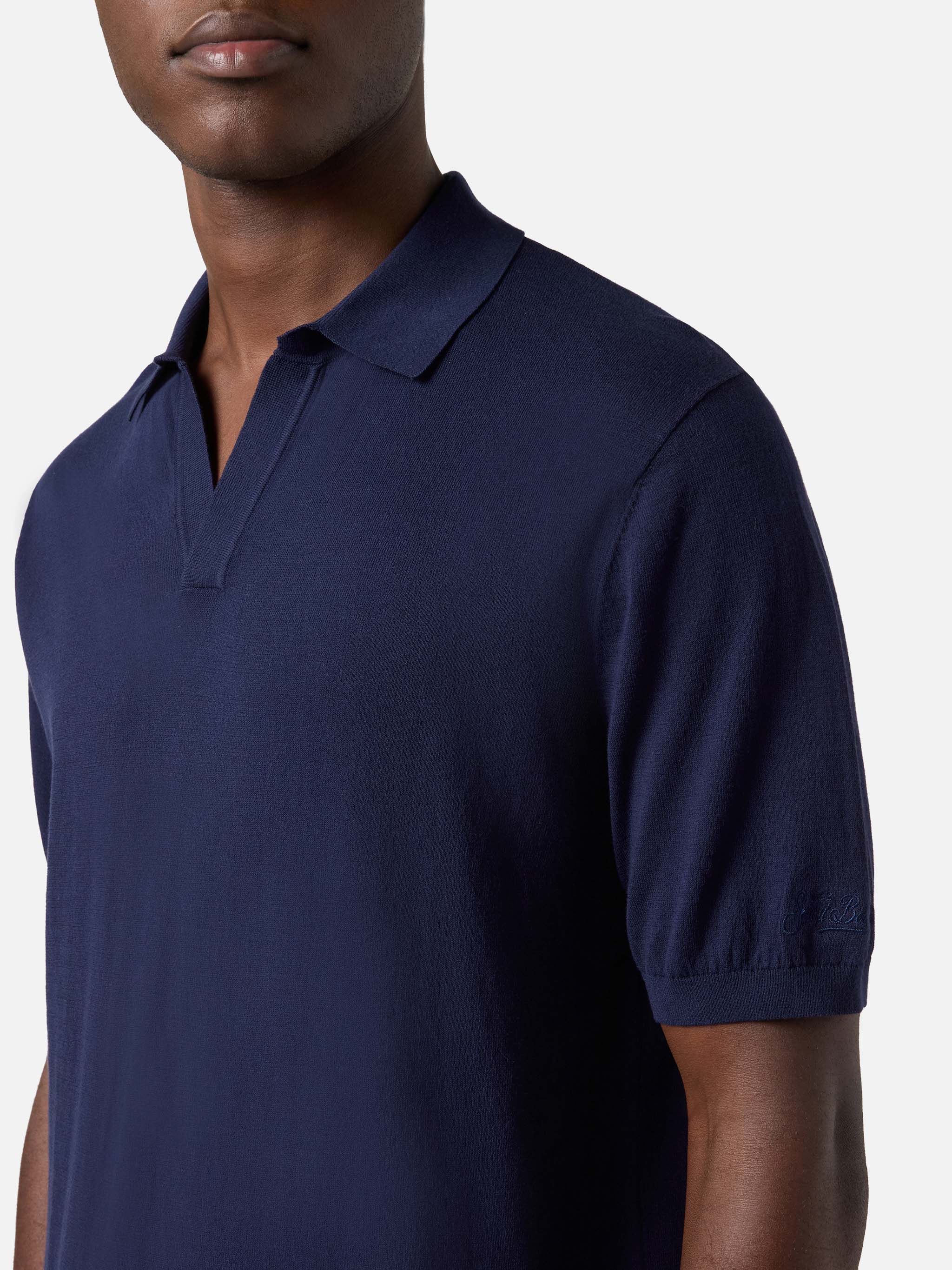 mc2-saint-barth-sloan-polo-uomo-blu-navy-in-cotone-high-twist image 2