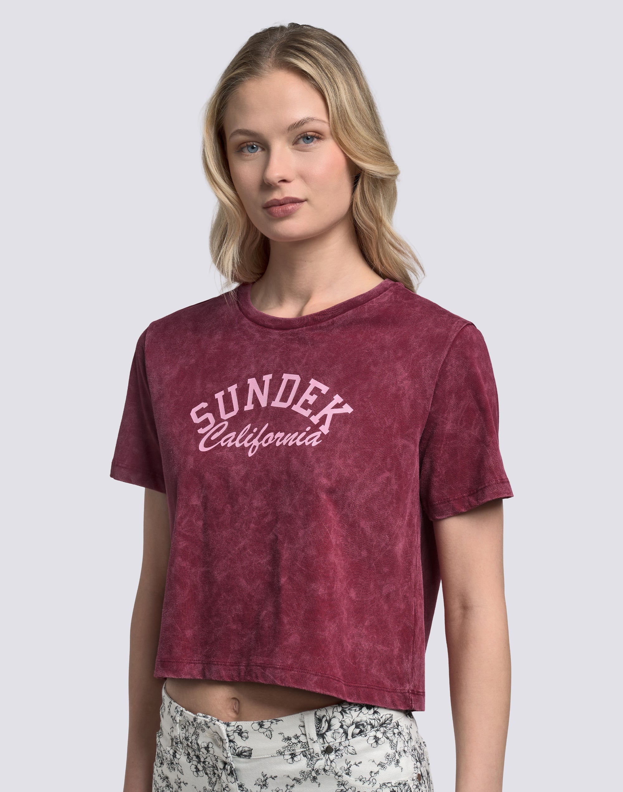sundek-t-shirt-donna-cropped-vintage-wash-sundek-california-2 image 4