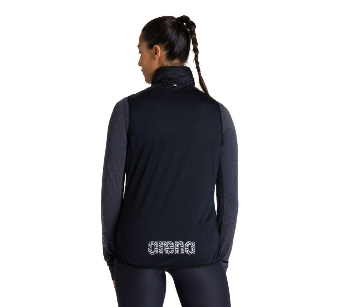 arena-padded-gilet-smanicato-donna-nero-con-cappuccio-taglia-xs image 2
