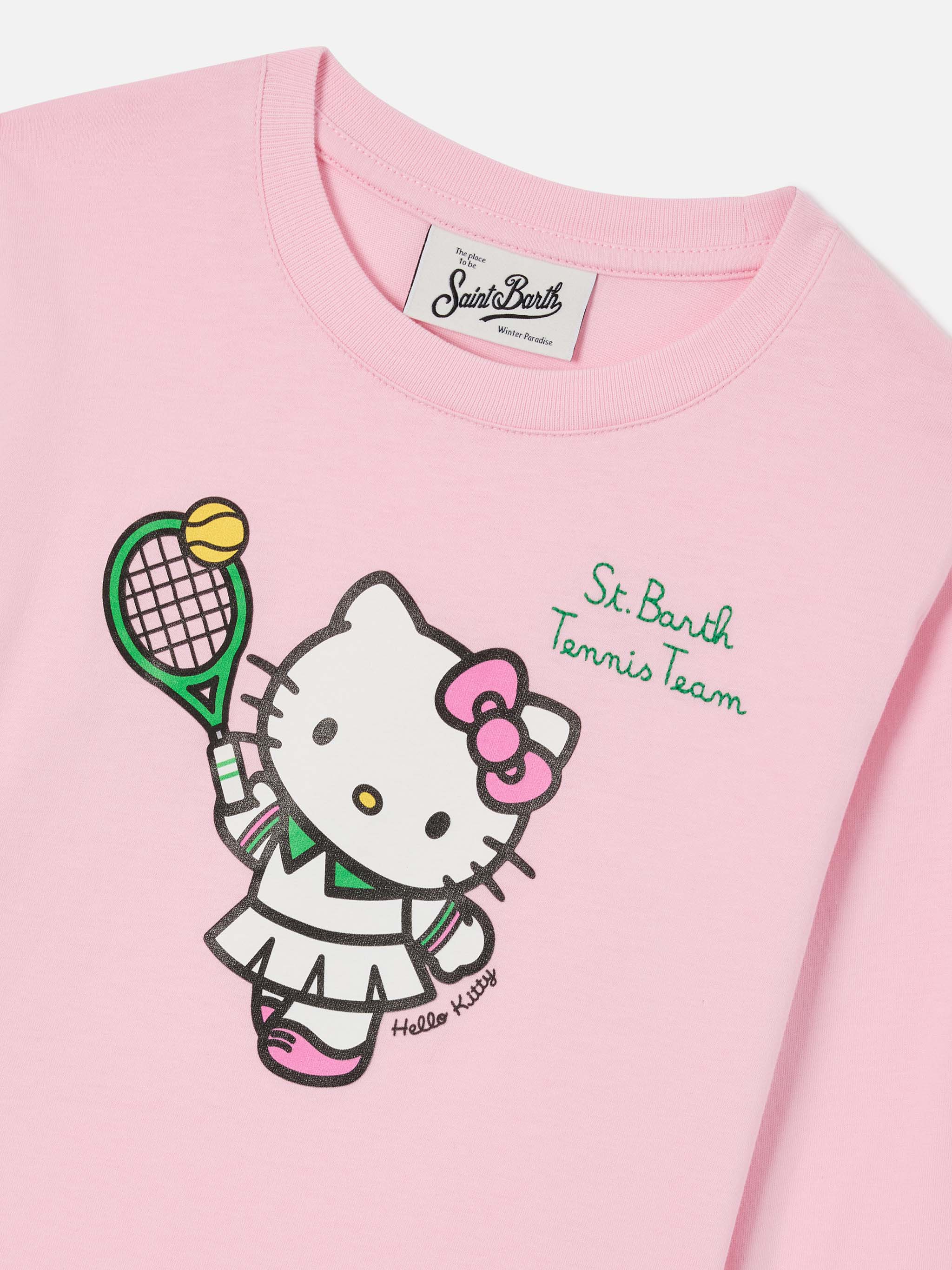 mc2-saint-barth-t-shirt-penny-bambina-t-shirt-rosa-manica-lunga-cotone-hello-kit image 2