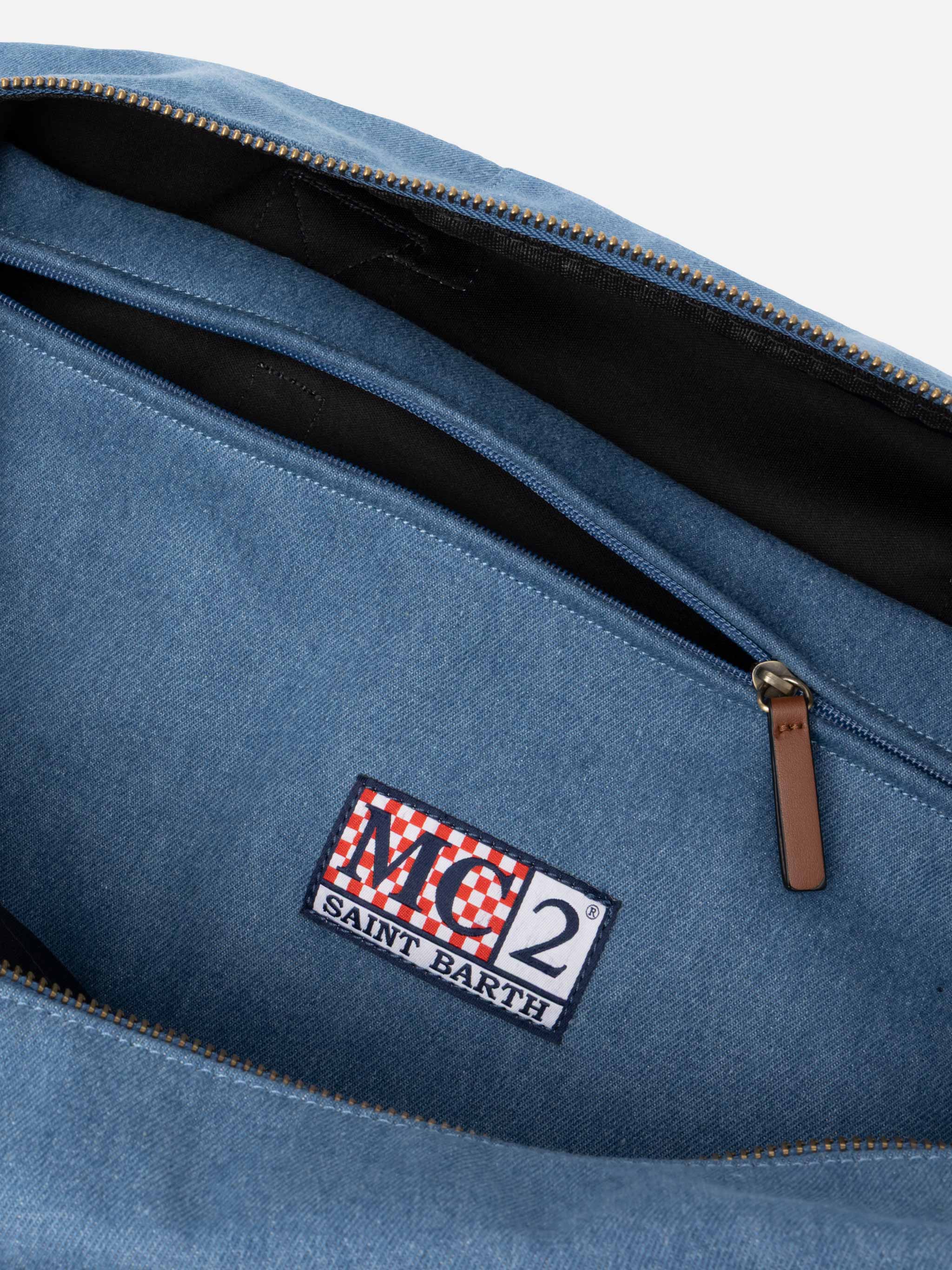 mc2-saint-barth-travel-duffel-bag-borsone-viaggio-denim-righe-con-pelle image 6