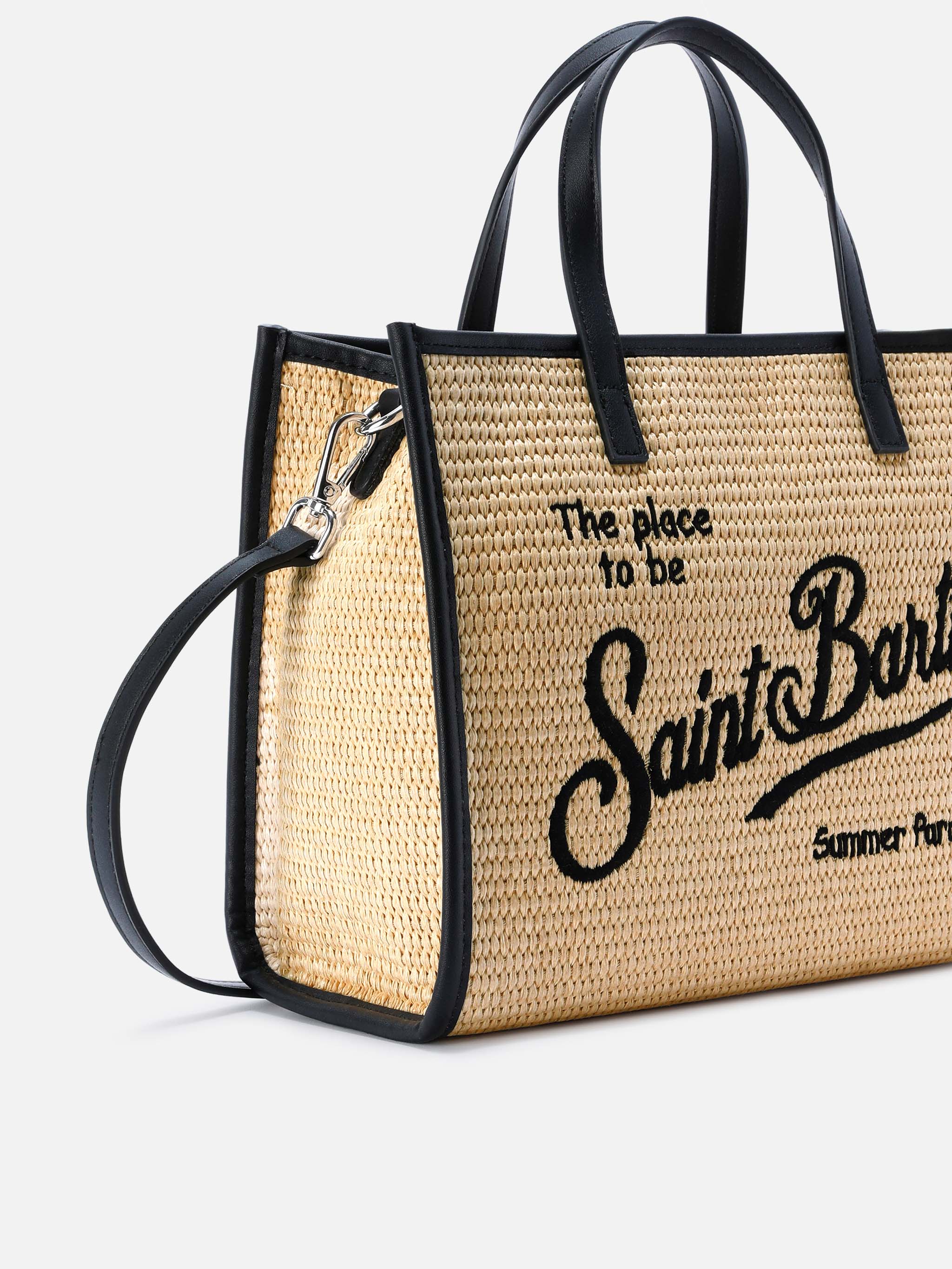 mc2-saint-barth-vivian-medium-borsa-effetto-raffia-beige-con-logo-nero image 3